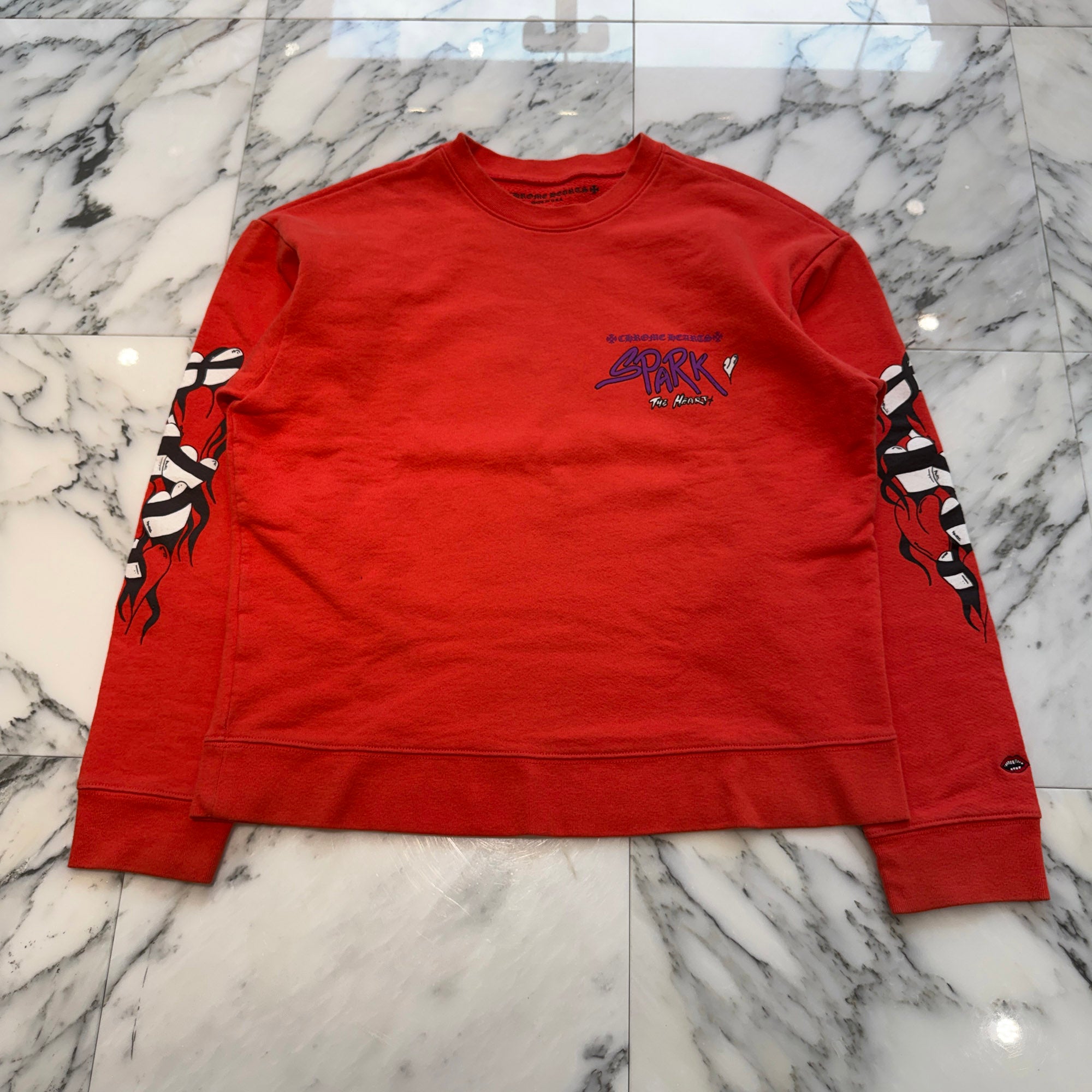 CHROME HEARTS × MATTY BOY 2023SS Sadistic Lipstick Sweat Shirt Size L クロムハーツ × マッティボーイ サディスティックリップスティック クルーネックスウェットシャツ サイズL