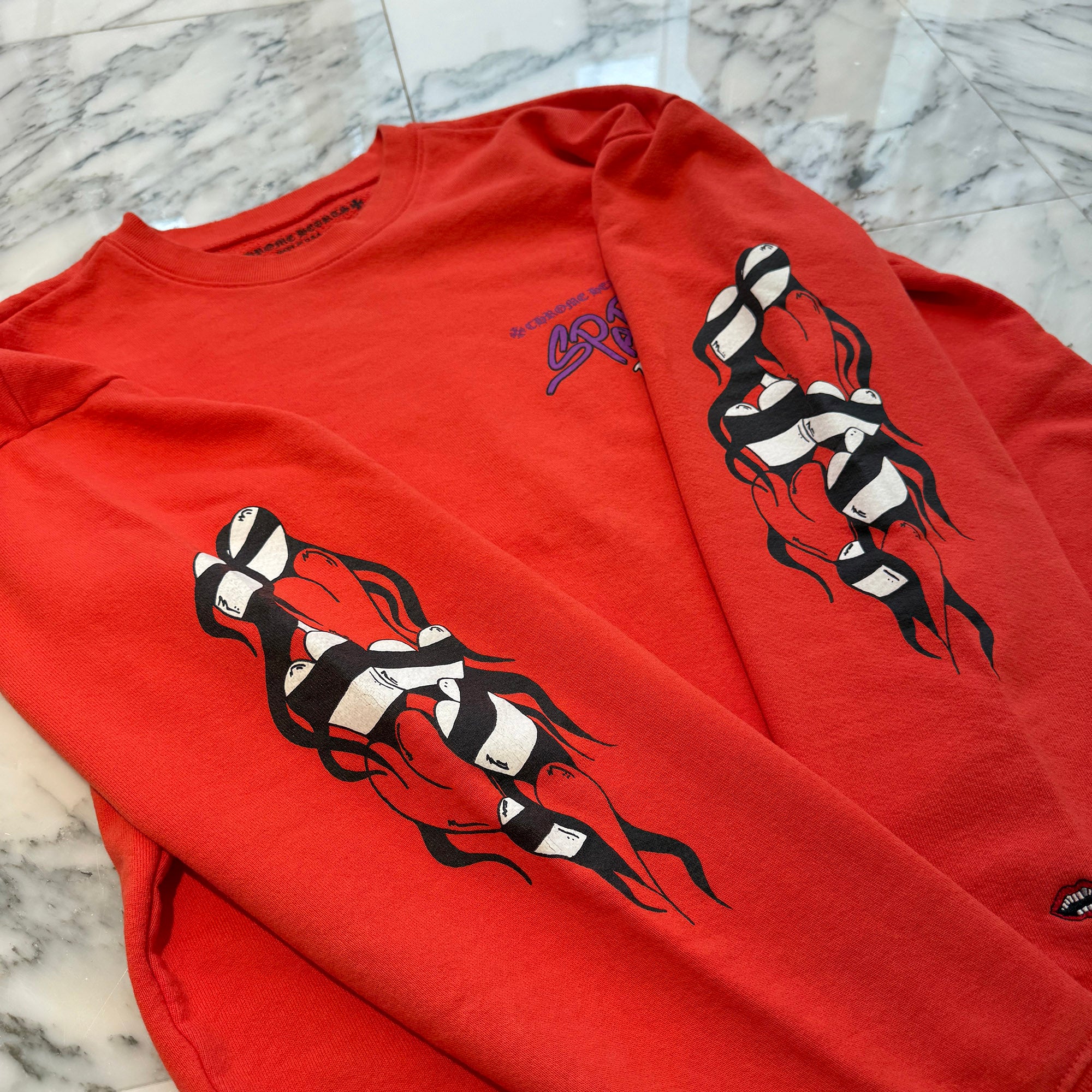 CHROME HEARTS × MATTY BOY 2023SS Sadistic Lipstick Sweat Shirt Size L クロムハーツ × マッティボーイ サディスティックリップスティック クルーネックスウェットシャツ サイズL
