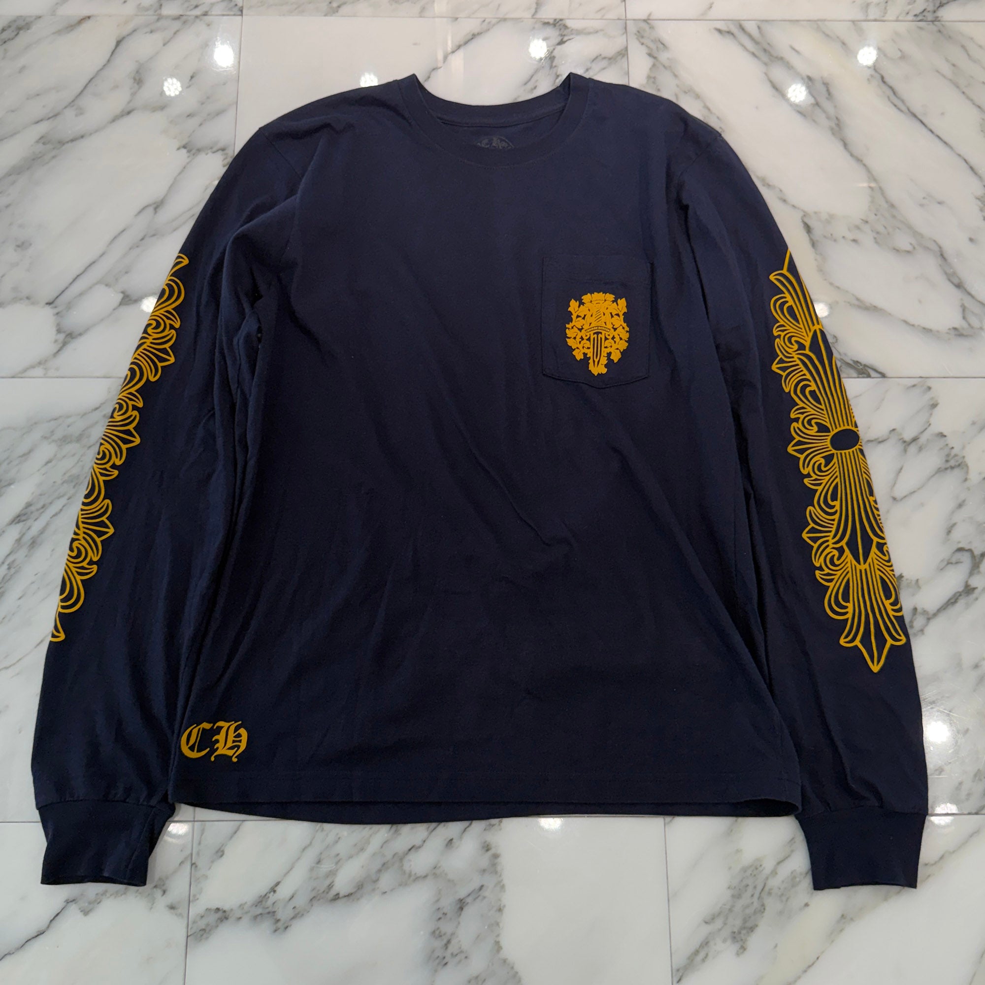 CHROME HEARTS Floral Cross Vine Dagger Long Sleeve Tee Size L クロムハーツ フローラルクロス ヴァインダガー ロングスリーブTシャツ サイズL