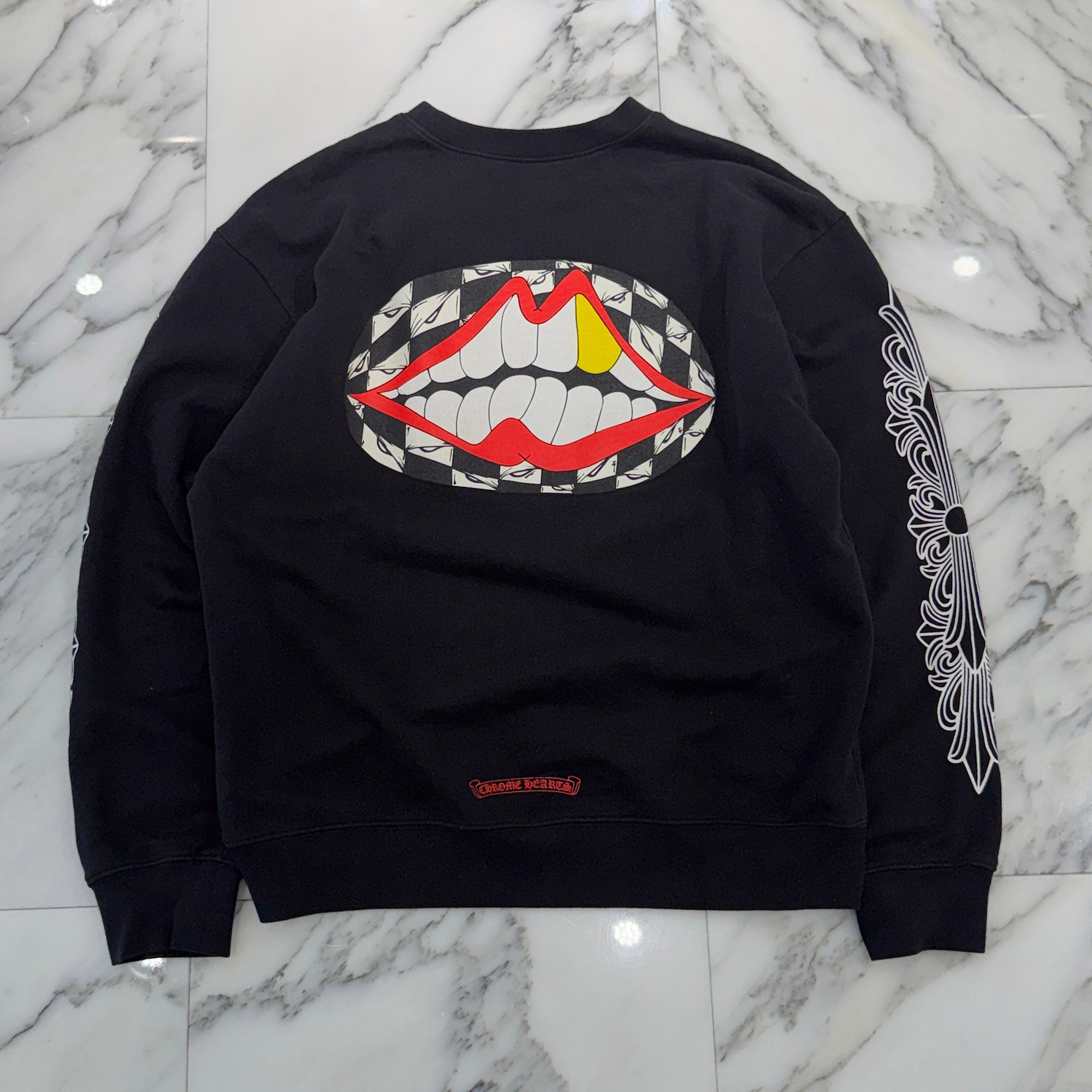 CHROME HEARTS × MATTY BOY 99 Eyes Chomper Sweat Shirt Size XL クロムハーツ × マッティボーイ 99アイズ チョンパー クルーネックスウェットシャツ サイズXL