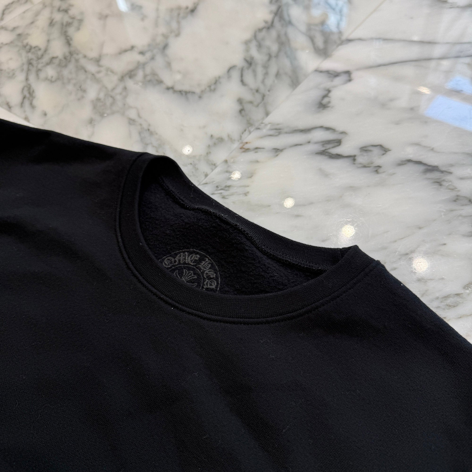 CHROME HEARTS Floral Cross Horseshoe Crewneck Sweat Shirts Size L クロムハーツ フローラルクロス ホースシュー クルーネック スウェットシャツ サイズL