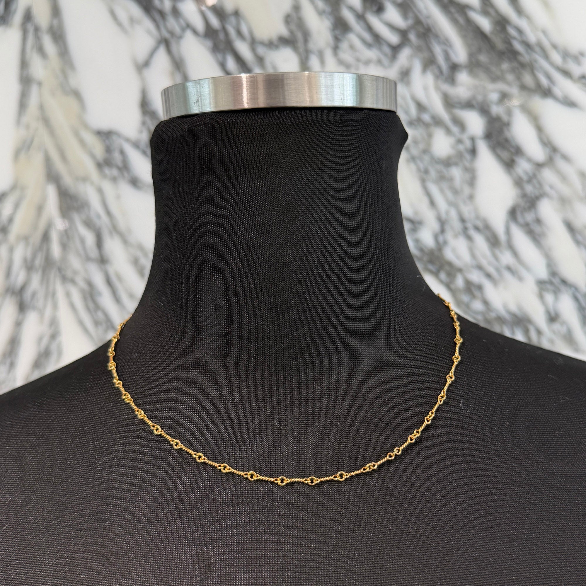 CHROME HEARTS 22K Twist Chain Necklace Size 16 Inch クロムハーツ 22K ツイストチェーン ネックレス サイズ16インチ