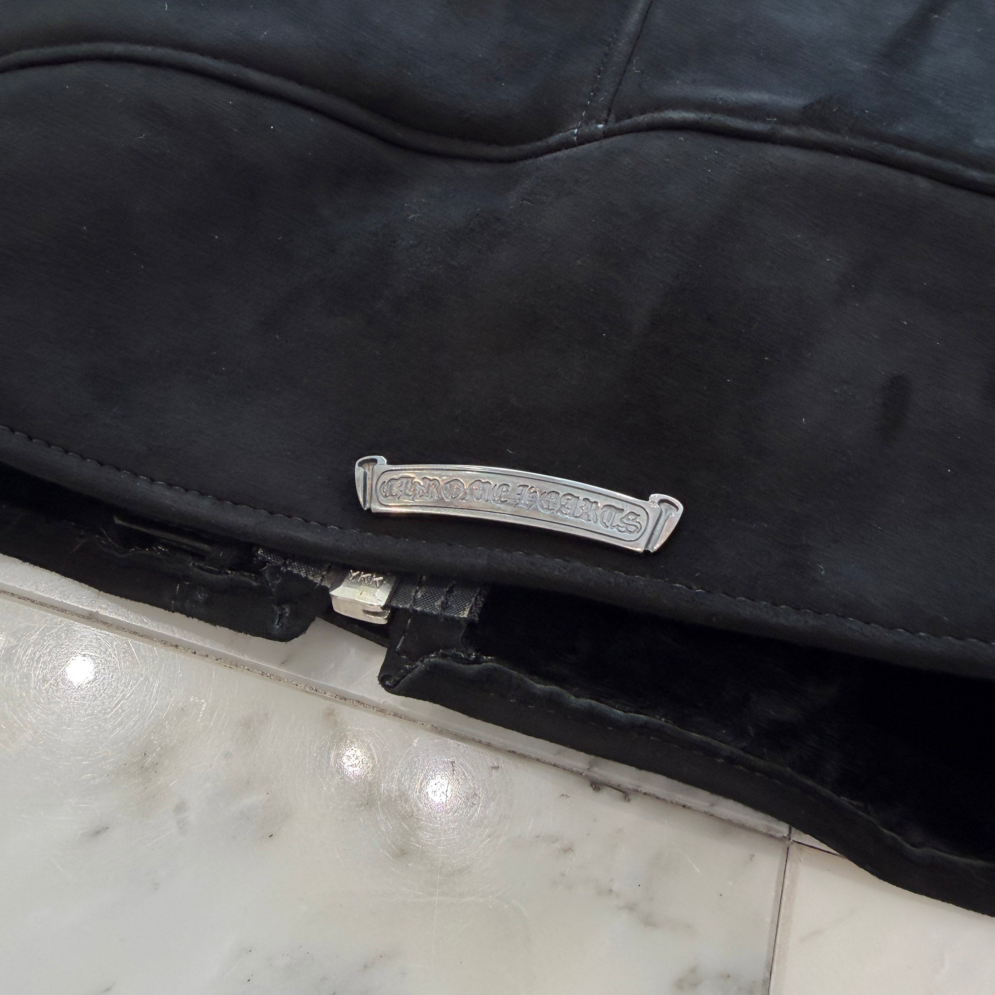CHROME HEARTS Dagger Zip Mouton Leather Jacket Size S クロムハーツ ダガージップ ムートン レザージャケット サイズS