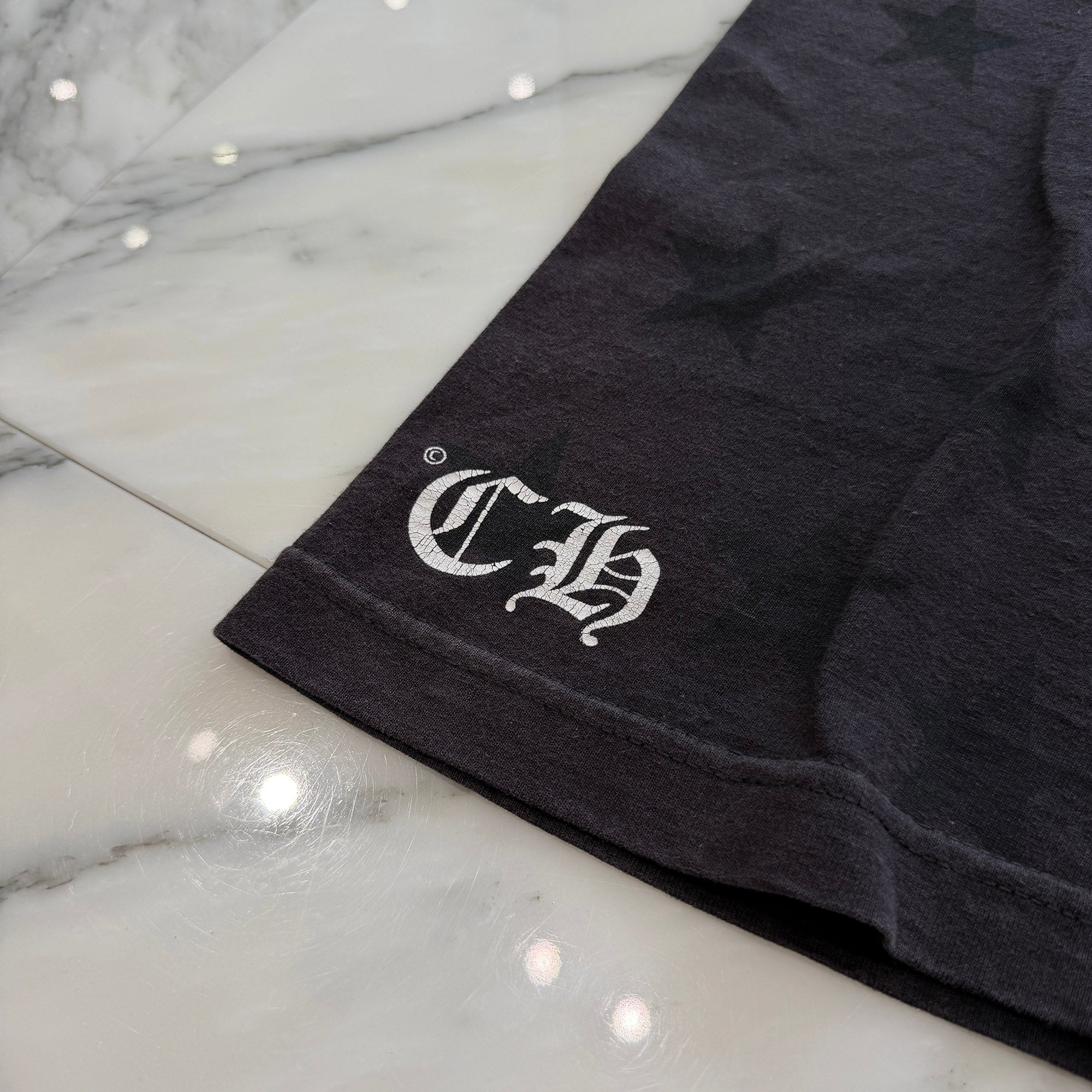 CHROME HEARTS Back Scroll Horseshoe Star Print Tee Size M クロムハーツ バックスクロール ホースシュー スタープリントTシャツ サイズM