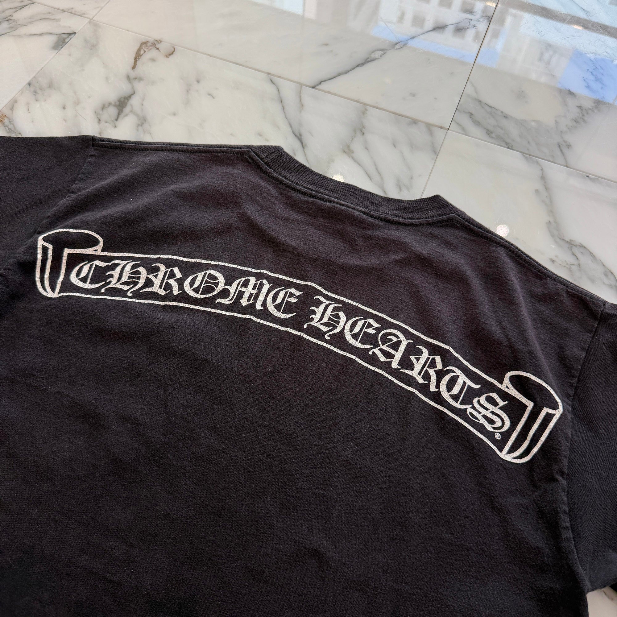 CHROME HEARTS Back Scroll Horseshoe Star Print Tee Size M クロムハーツ バックスクロール ホースシュー スタープリントTシャツ サイズM