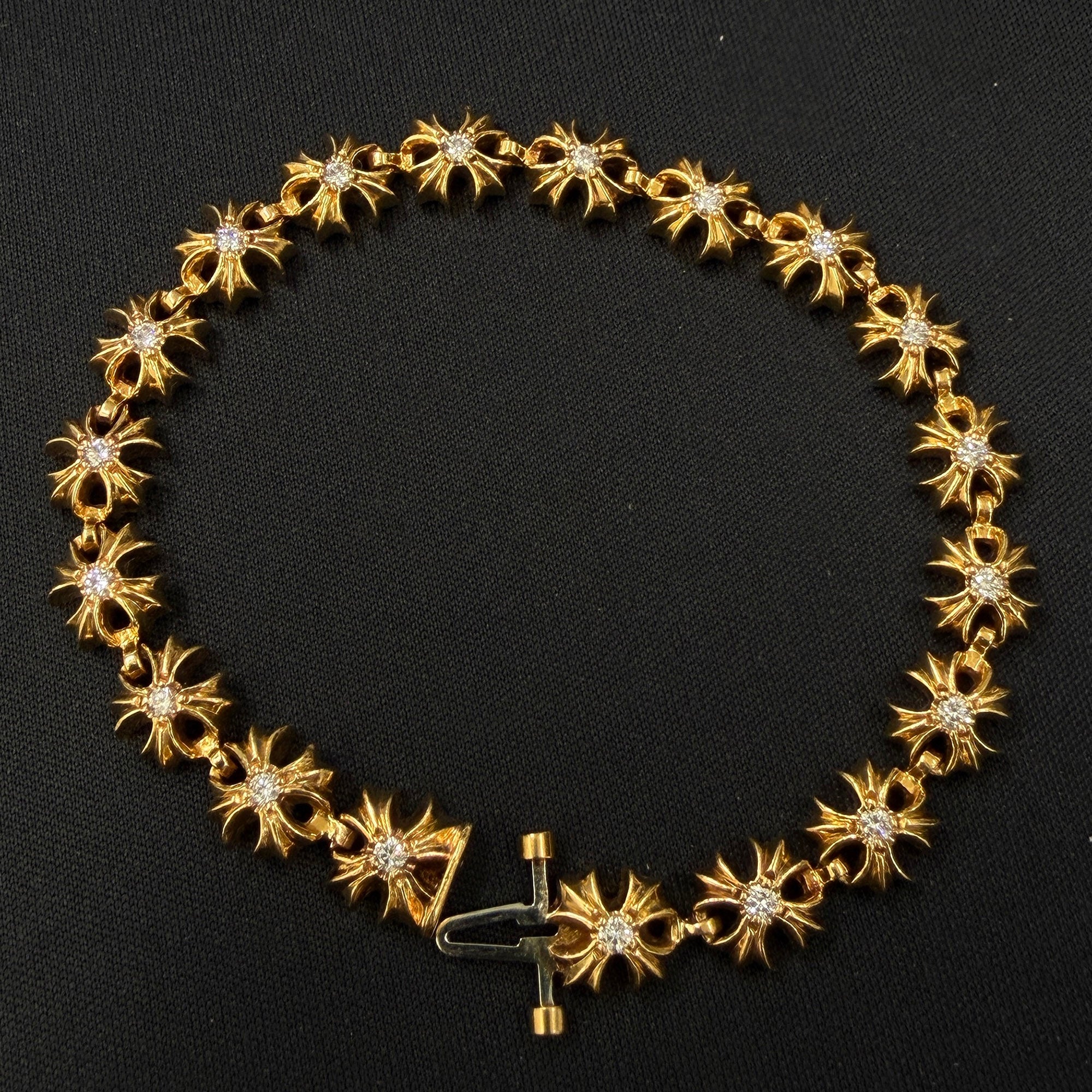 CHROME HEARTS 22K CH Plus Pave Diamond Bracelet 19 LINK クロムハーツ 22K  CHプラス パヴェ ダイヤモンド ブレスレット 19リンク