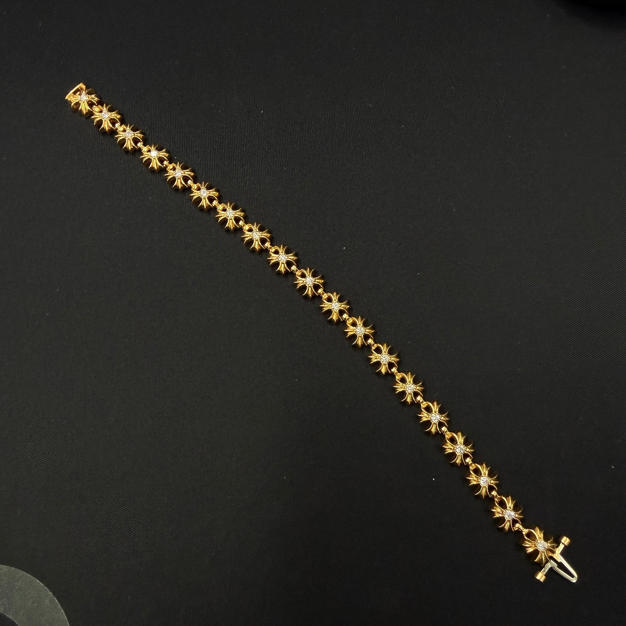 CHROME HEARTS 22K CH Plus Pave Diamond Bracelet 19 LINK クロムハーツ 22K  CHプラス パヴェ ダイヤモンド ブレスレット 19リンク