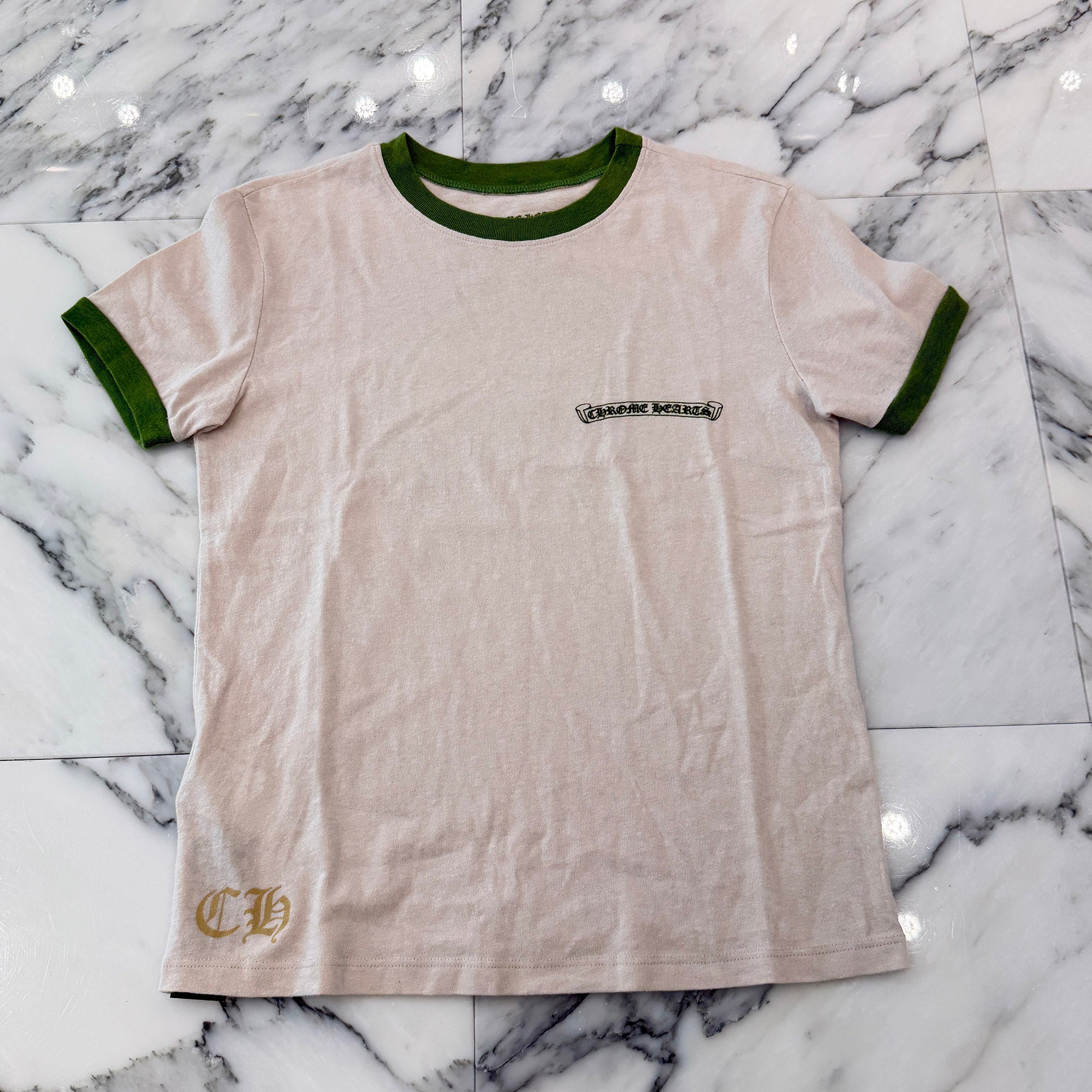 CHROME HEARTS Back Horseshoe Print Ringer Tee Size S クロムハーツ バックホースシュープリント リンガーTシャツ サイズS