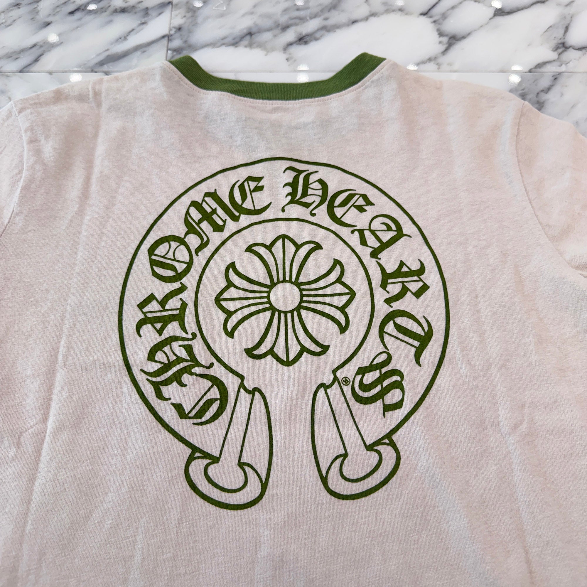 CHROME HEARTS Back Horseshoe Print Ringer Tee Size S クロムハーツ バックホースシュープリント リンガーTシャツ サイズS