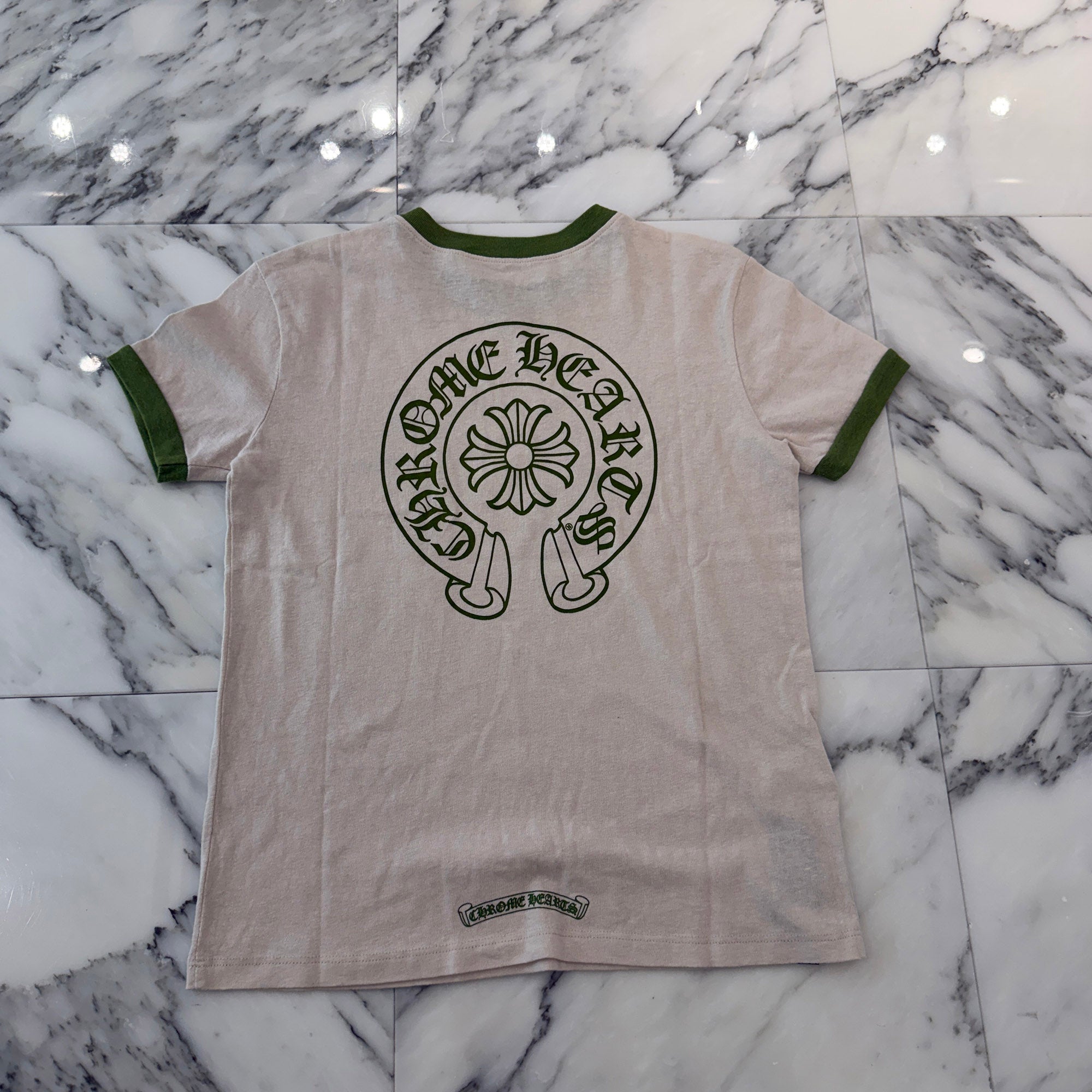 CHROME HEARTS Back Horseshoe Print Ringer Tee Size S クロムハーツ バックホースシュープリント リンガーTシャツ サイズS