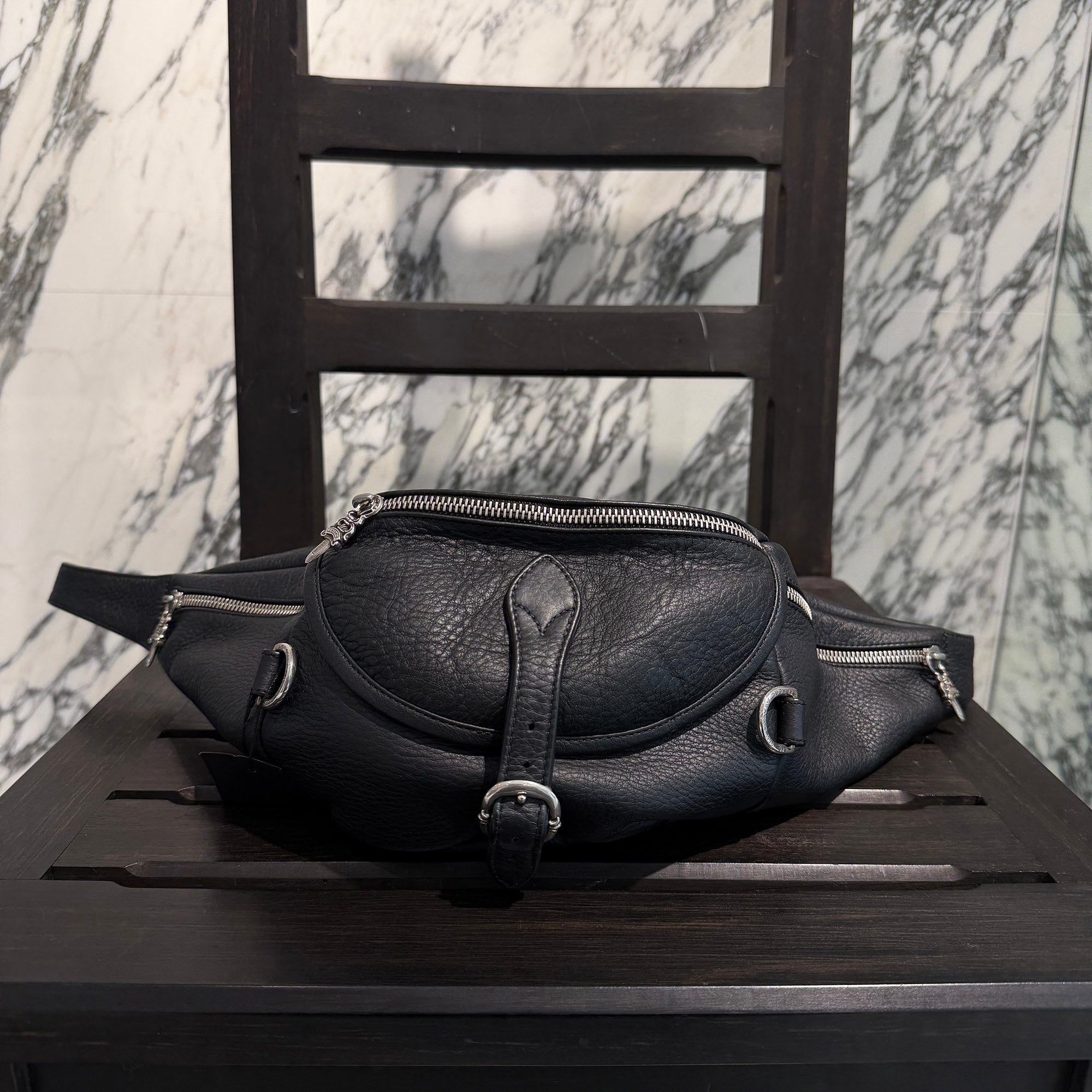 CHROME HEARTS SNAT PACK Leather Shoulder Bag クロムハーツ スナットパック レザー ショルダーバッグ