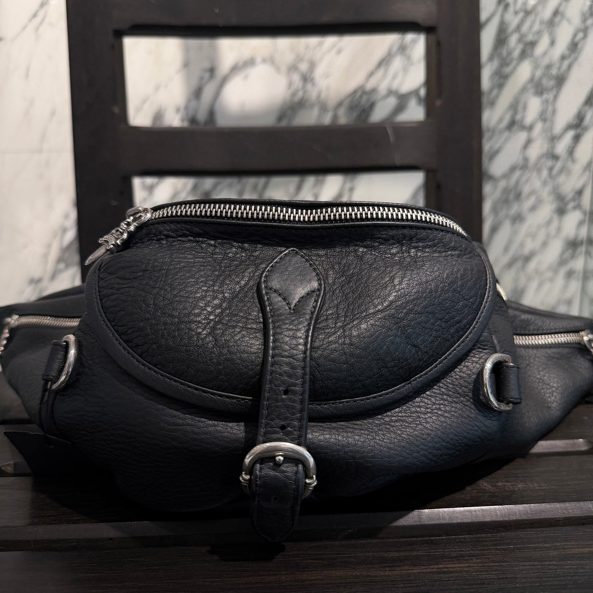 CHROME HEARTS SNAT PACK Leather Shoulder Bag クロムハーツ スナットパック レザー ショルダーバッグ