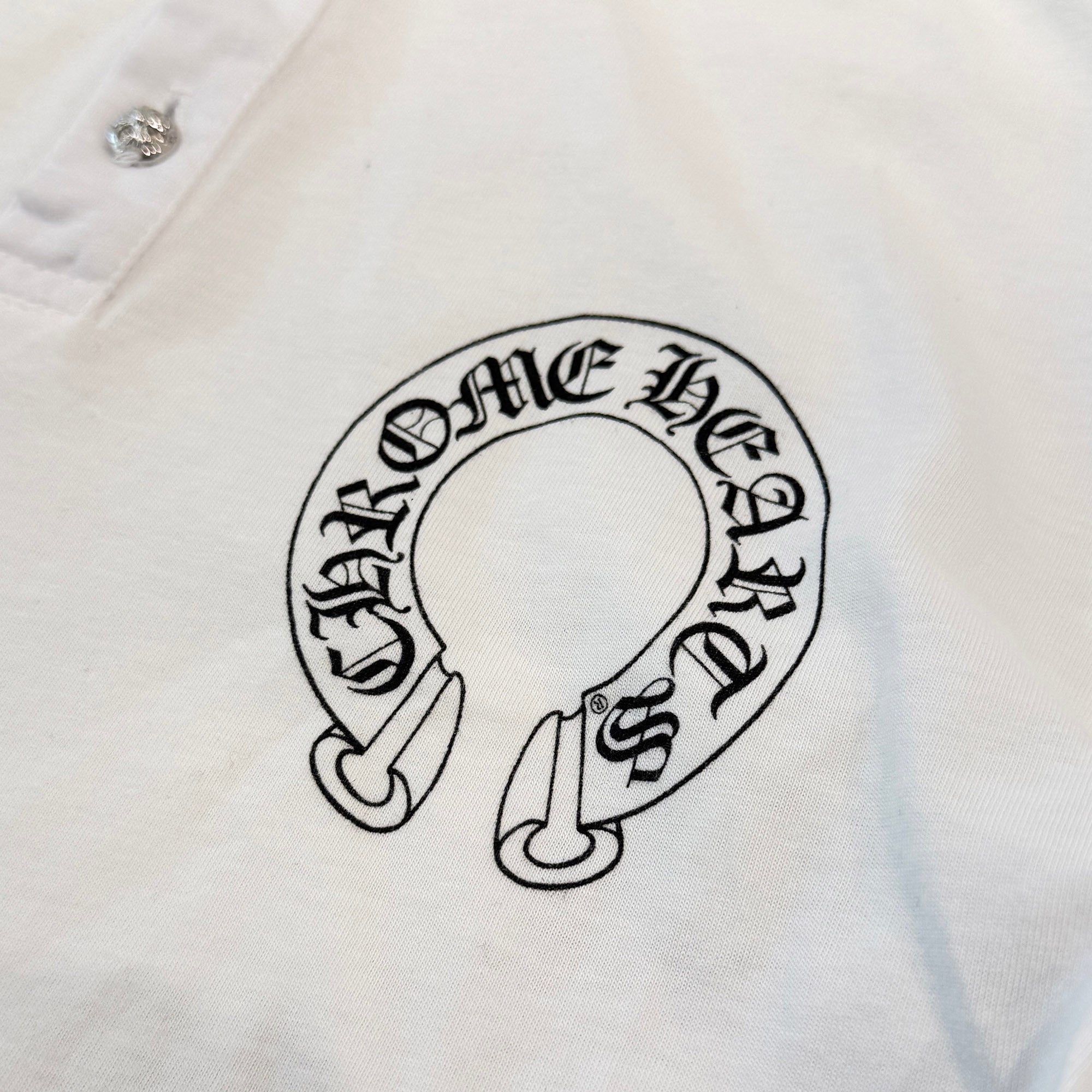 CHROME HEARTS Cross Ball button Polo Shirt Size S クロムハーツ クロスボールボタン ポロシャツ サイズS