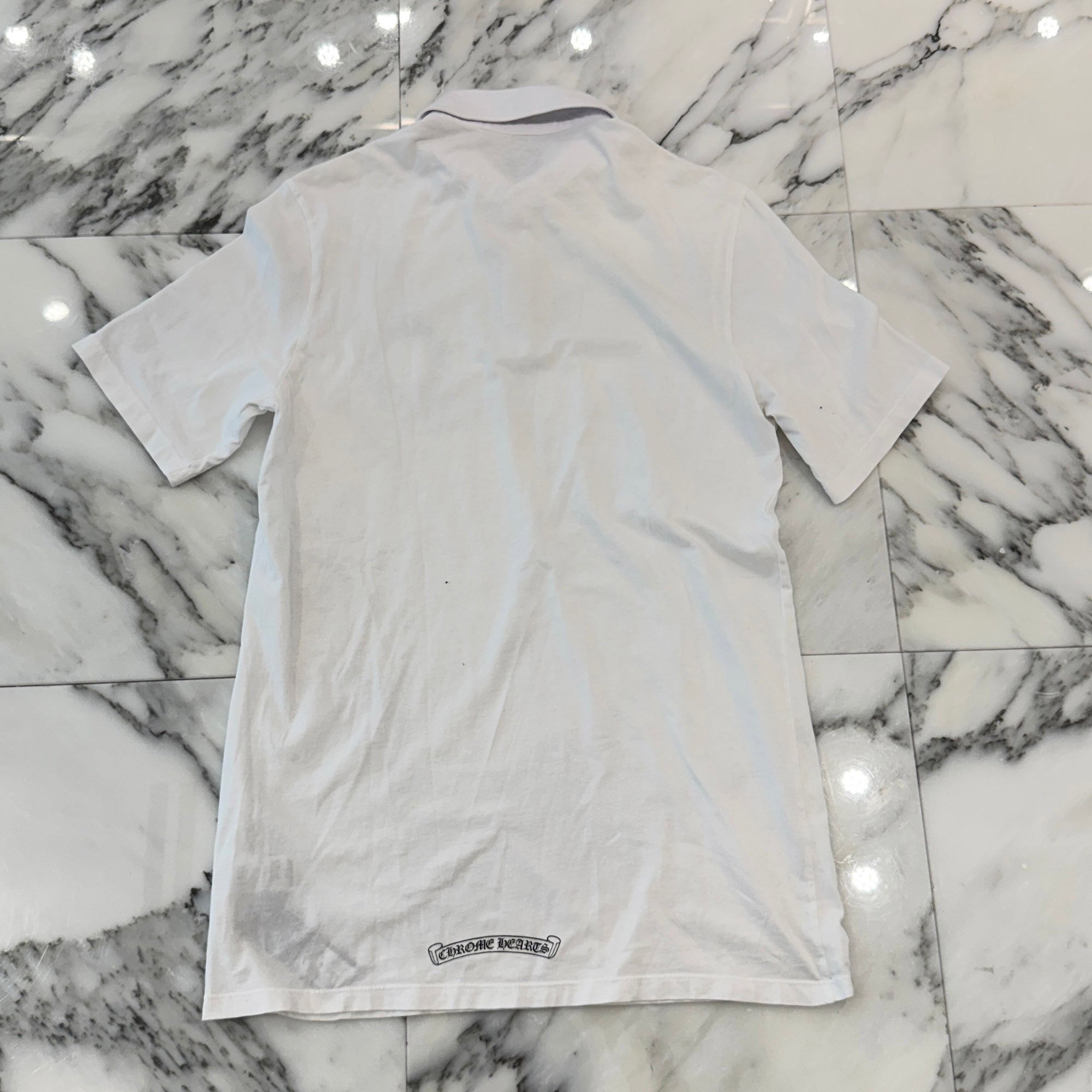 CHROME HEARTS Cross Ball button Polo Shirt Size S クロムハーツ クロスボールボタン ポロシャツ サイズS