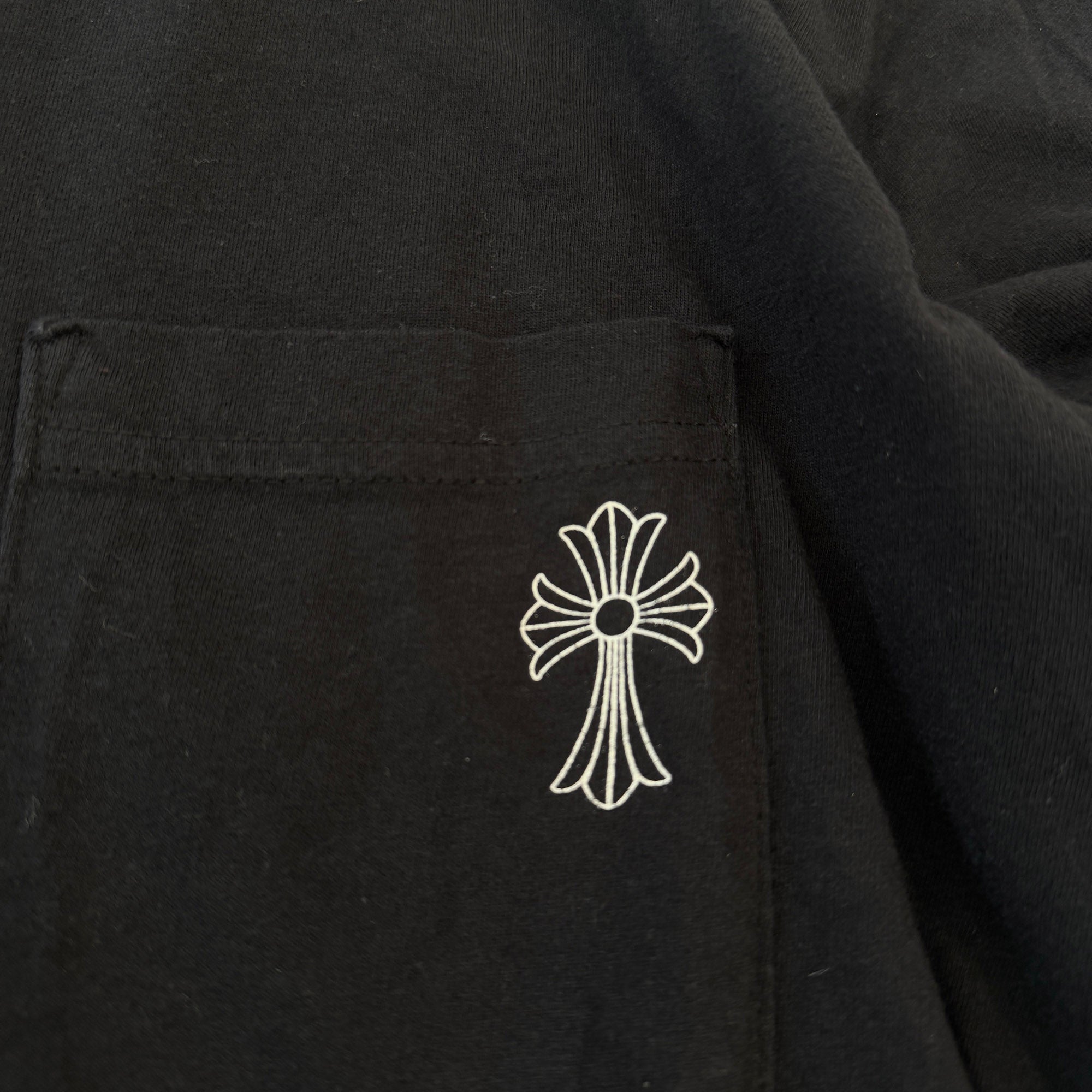 CHROME HEARTS Neck Logo Back & Arm CH Cross Print Long Sleeve Tee Size L クロムハーツ ネックロゴ バック＆アーム CHクロス プリント ロングスリーブ Tシャツ サイズL