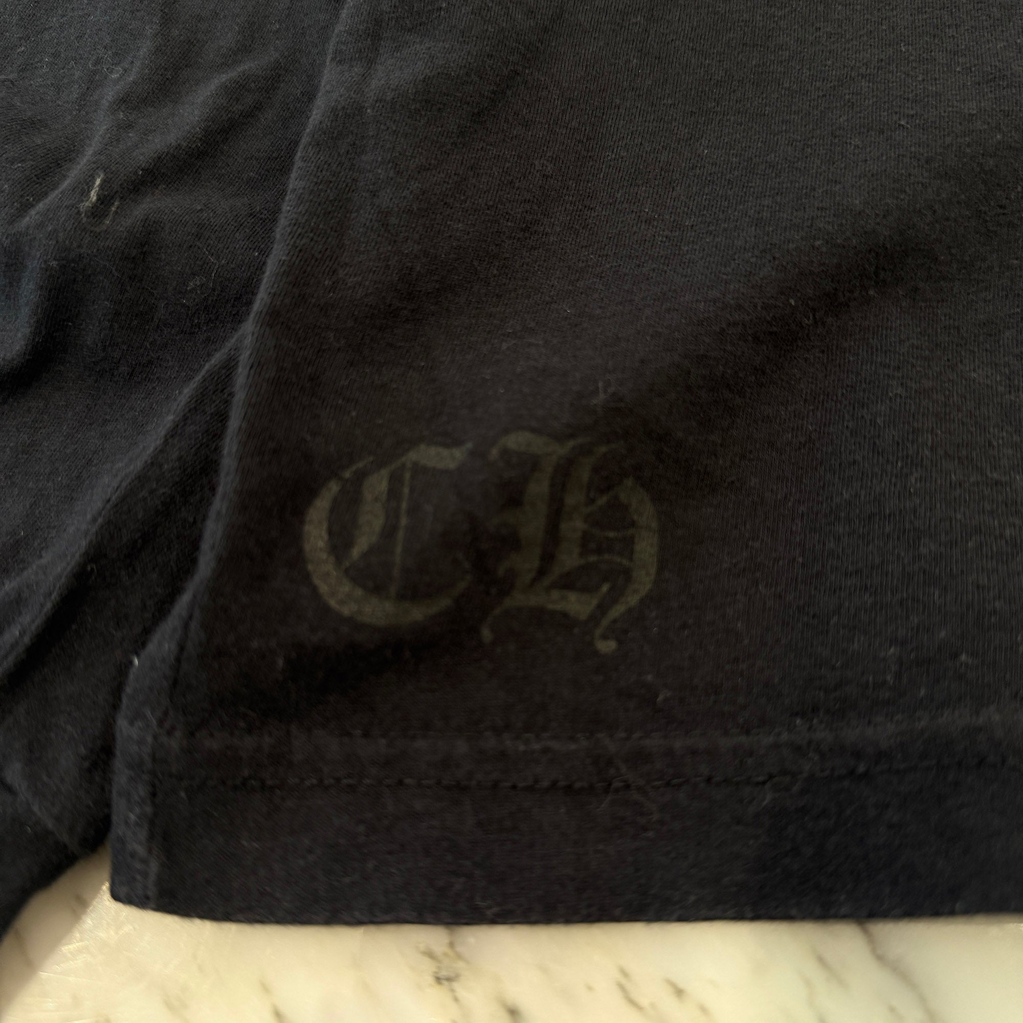 CHROME HEARTS Neck Logo Back & Arm CH Cross Print Long Sleeve Tee Size L クロムハーツ ネックロゴ バック＆アーム CHクロス プリント ロングスリーブ Tシャツ サイズL