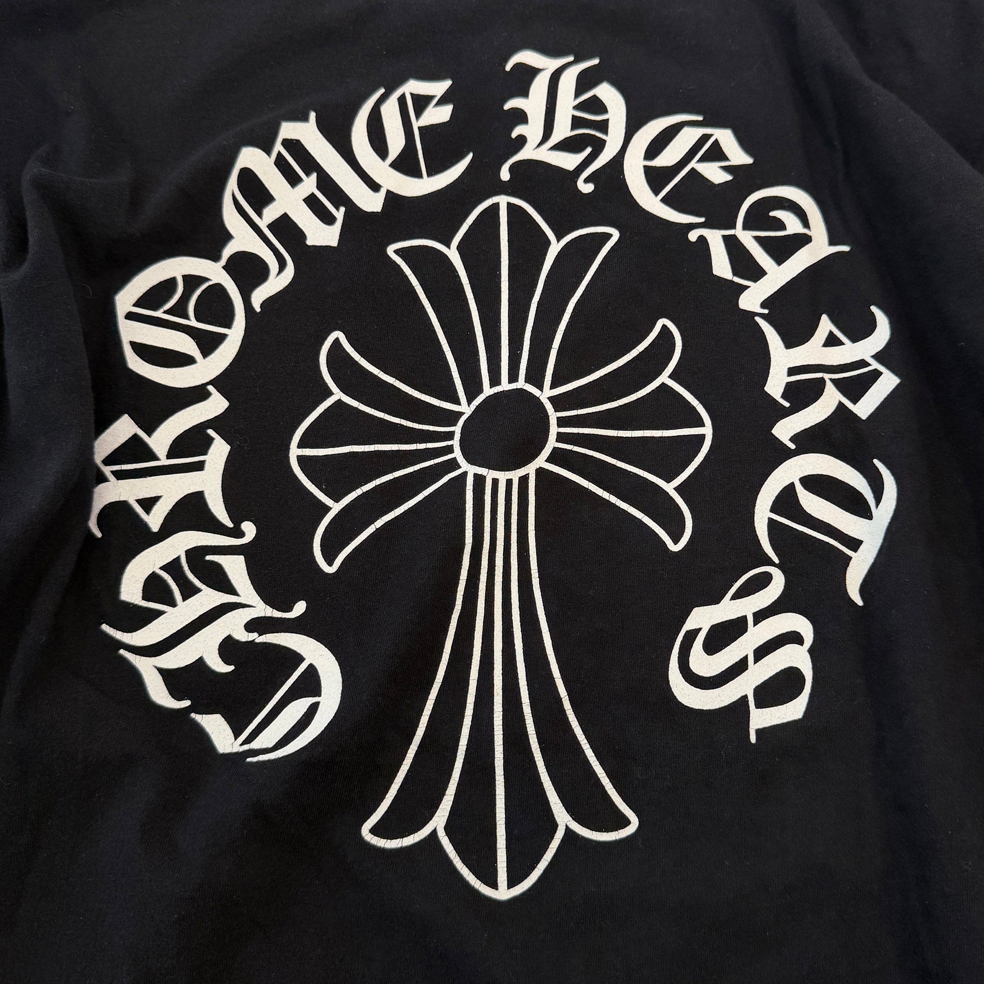 CHROME HEARTS Neck Logo Back & Arm CH Cross Print Long Sleeve Tee Size L クロムハーツ ネックロゴ バック＆アーム CHクロス プリント ロングスリーブ Tシャツ サイズL