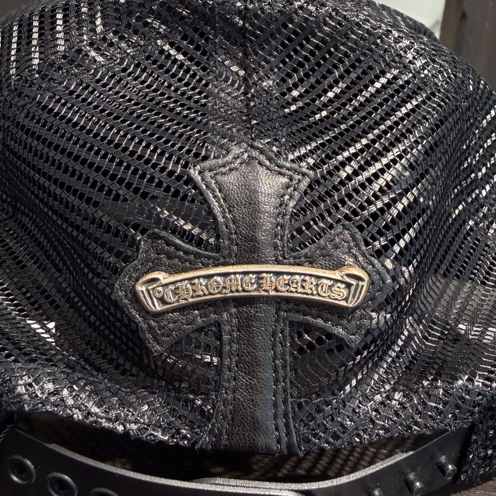 CHROME HEARTS BS Flare Leather Patch Trucker Cap Size ONE SIZE (53-60) クロムハーツ BS フレア レザーパッチ トラッカーキャップ サイズONE SIZE (53-60)