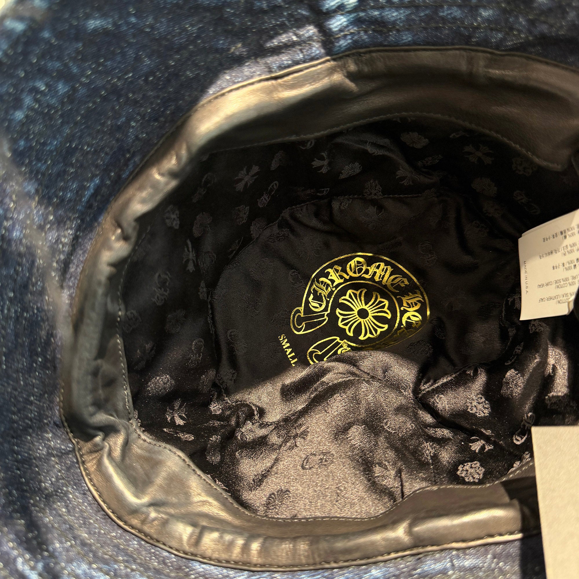 CHROME HEARTS Dagger Rivet Cemetery Cross Patch Denim Bucket Hat Size S(56cm) クロムハーツ ダガーリベット セメタリークロスパッチ デニム バケットハット サイズS(56cm)
