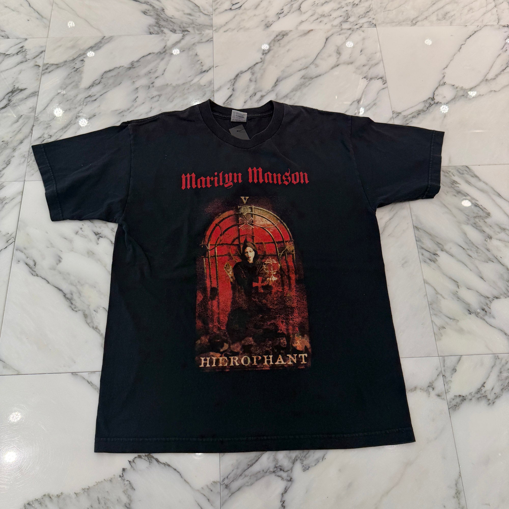Vintage 00's Marilyn Manson "HIEROPHANT Tarot Card" ALSTYLE S/S Tee Size L ヴィンテージ 00's マリリン・マンソン "ハイエロファント タロットカード" アルスタイル社製 Tシャツ サイズL