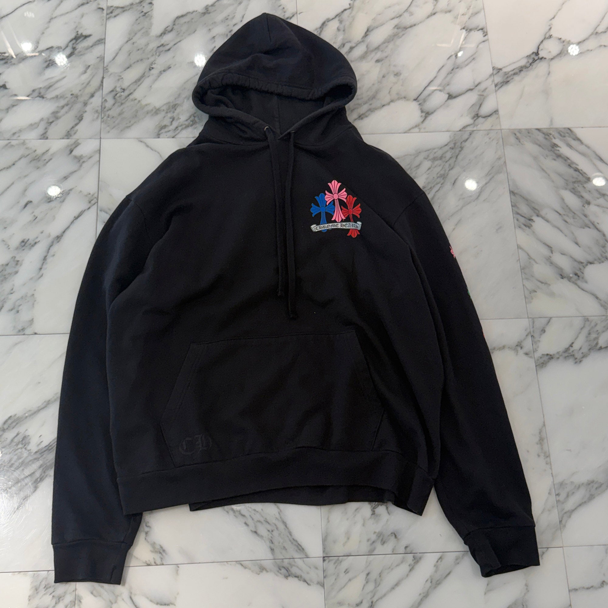 CHROME HEARTS 2021SS MLTCOL CEM CRS Pullover Hoodie Size XL クロムハーツ マルチカラー セメタリークロス プルオーバー フーディ サイズXL