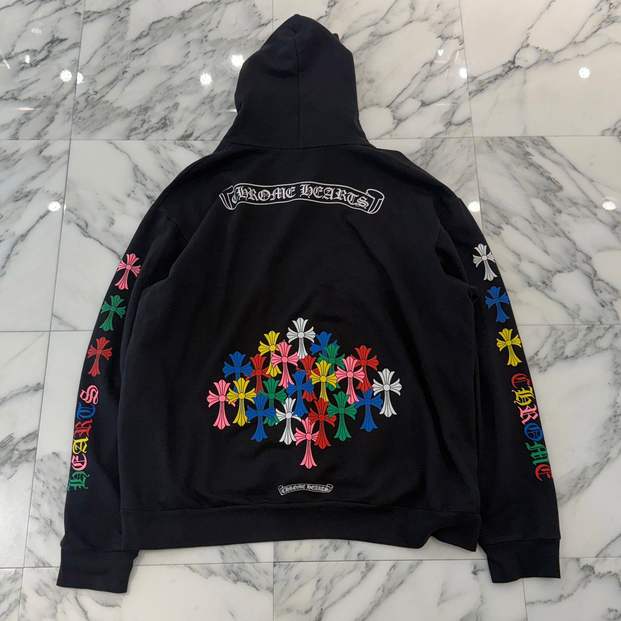 CHROME HEARTS 2021SS MLTCOL CEM CRS Pullover Hoodie Size XL クロムハーツ マルチカラー セメタリークロス プルオーバー フーディ サイズXL