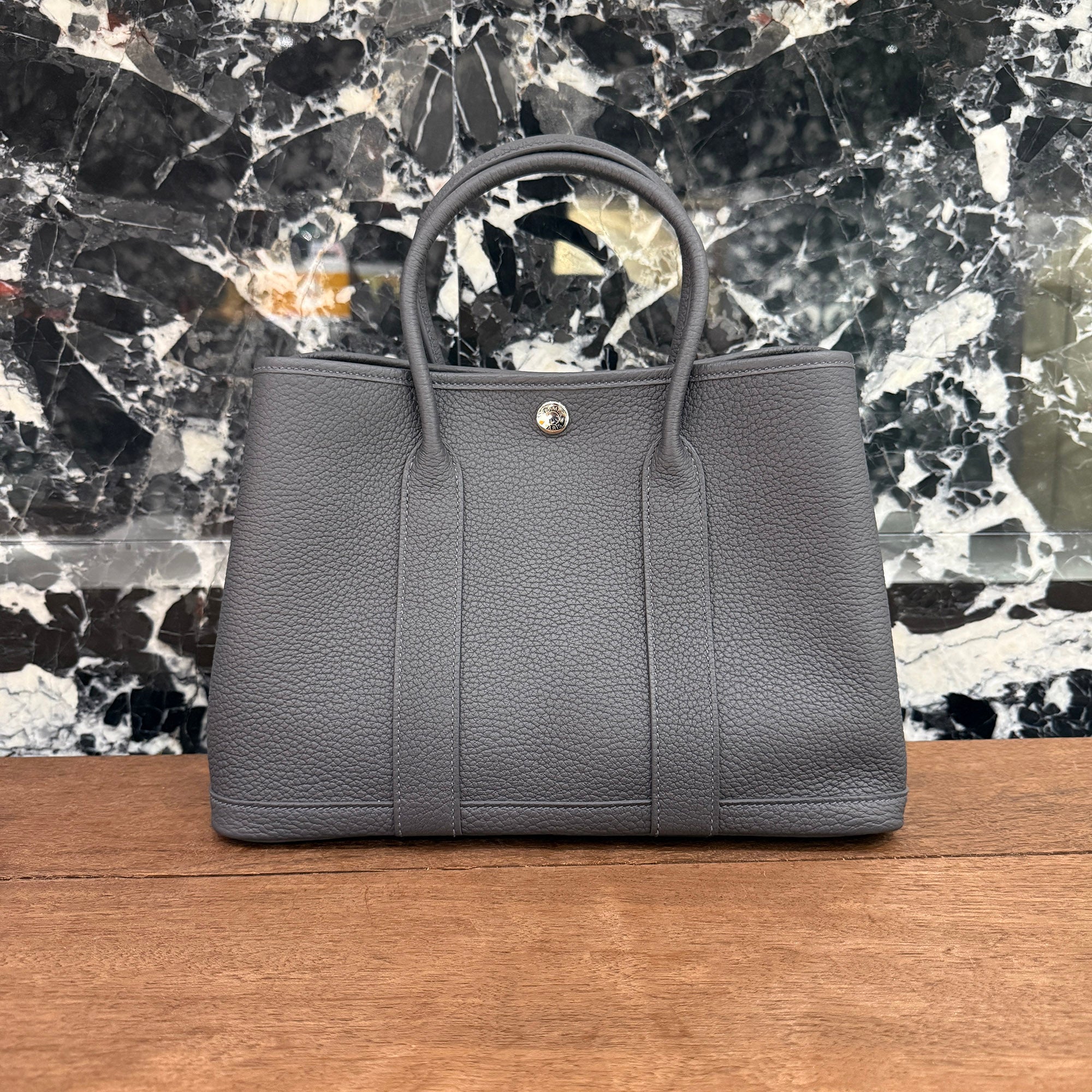 HERMES Garden Party TPM "Ardoise" Hand Bag K刻印 エルメス ガーデンパーティ TPM "アルドワーズ"ハンドバッグ K刻印