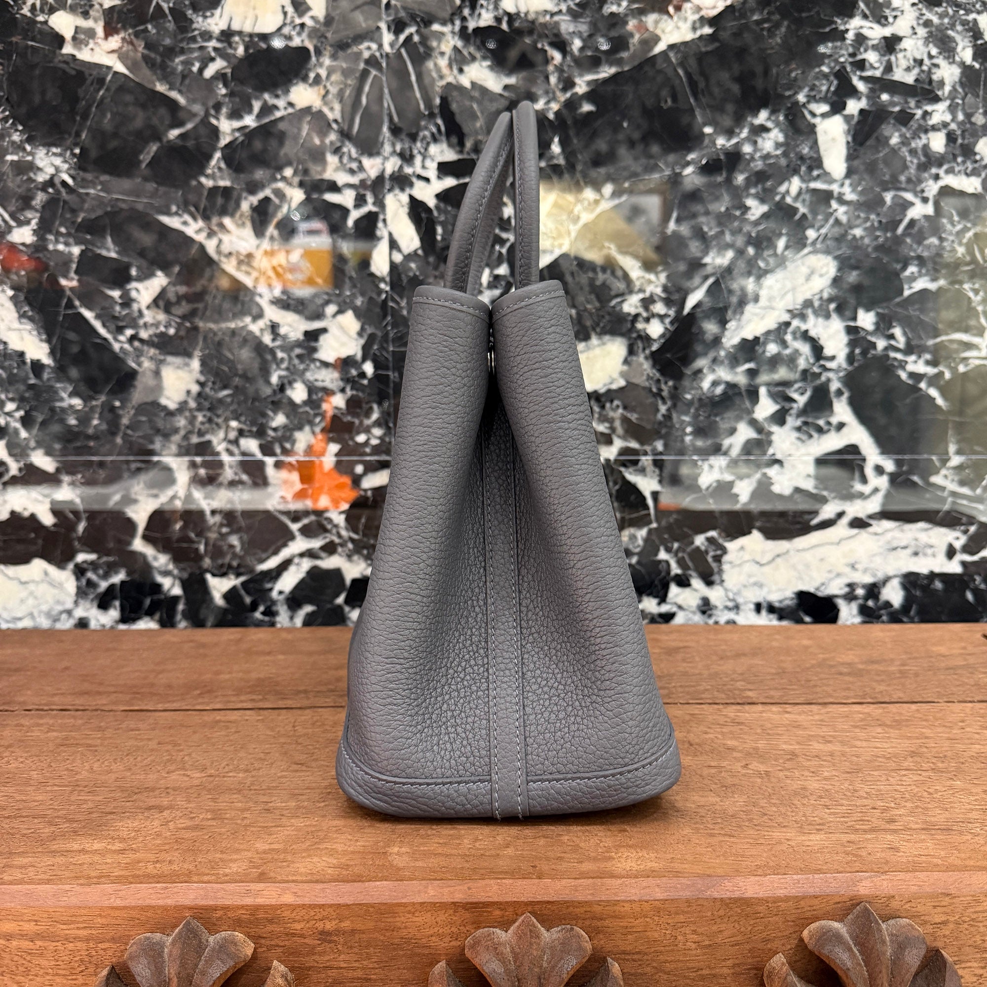 HERMES Garden Party TPM "Ardoise" Hand Bag K刻印 エルメス ガーデンパーティ TPM "アルドワーズ"ハンドバッグ K刻印