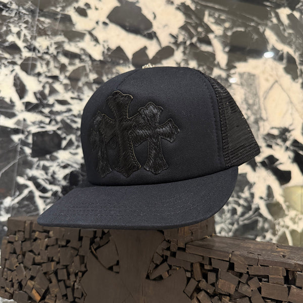 CHROME HEARTS Triple Cross Harako Leather Patch Trucker Cap ONE SIZE (51-61) クロムハーツ トリプルクロス ハラコレザー パッチトラッカーキャップ サイズONE SIZE (51-61)