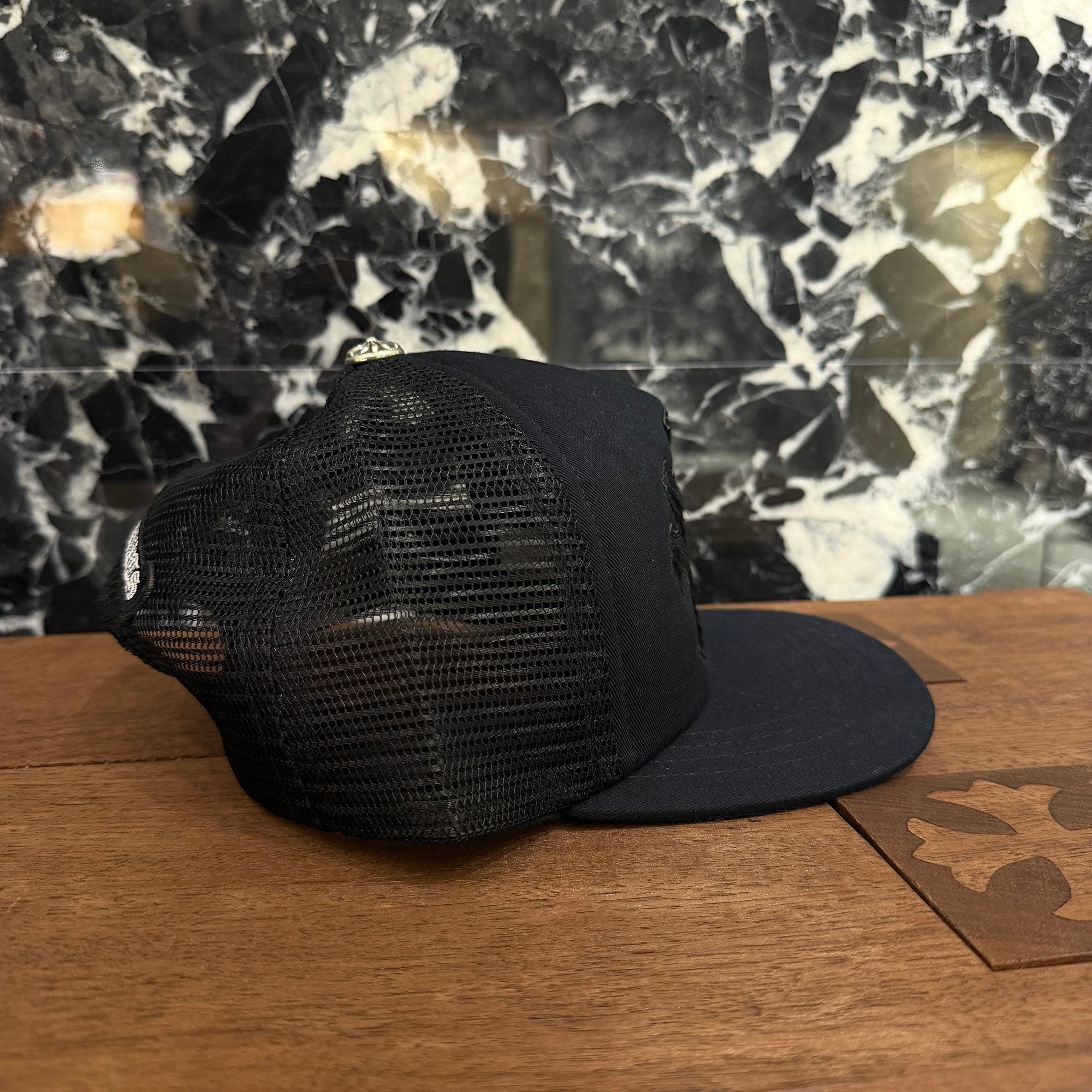 CHROME HEARTS Triple Cross Harako Leather Patch Trucker Cap ONE SIZE (51-61) クロムハーツ トリプルクロス ハラコレザー パッチトラッカーキャップ サイズONE SIZE (51-61)
