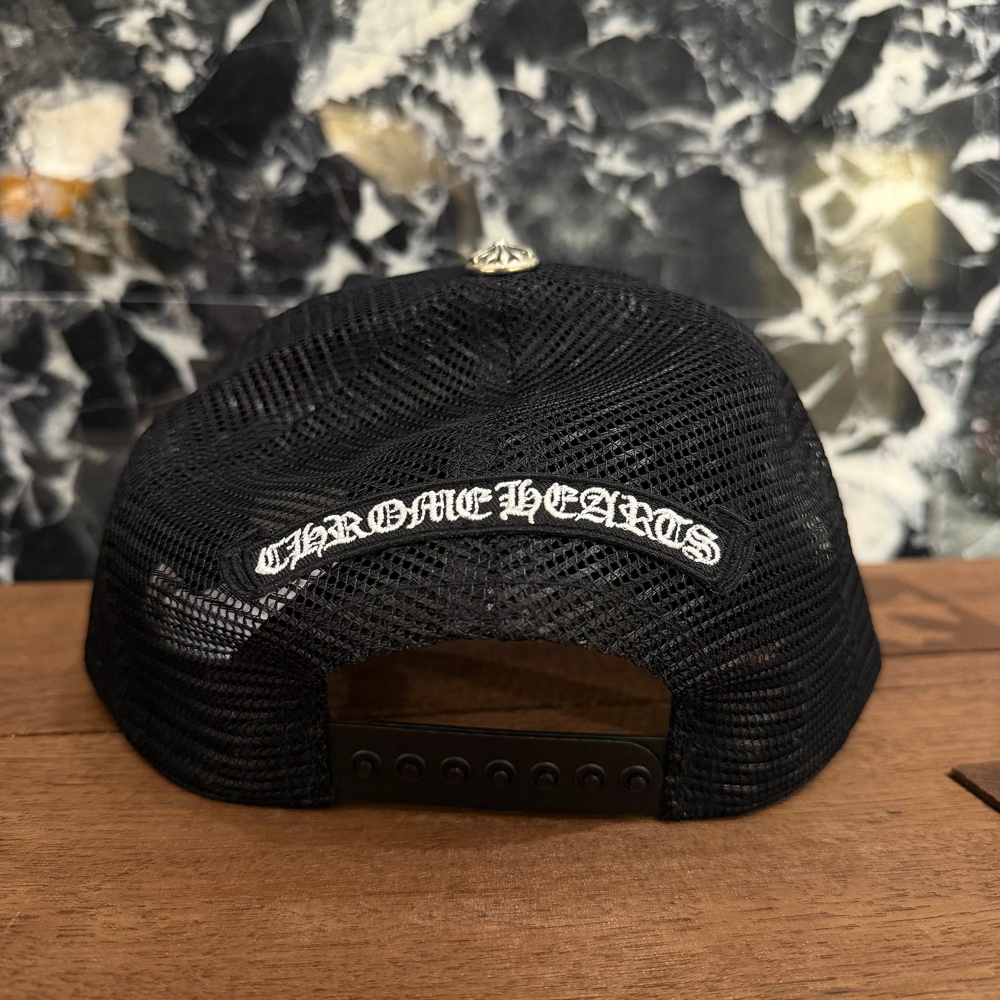 CHROME HEARTS Triple Cross Harako Leather Patch Trucker Cap ONE SIZE (51-61) クロムハーツ トリプルクロス ハラコレザー パッチトラッカーキャップ サイズONE SIZE (51-61)
