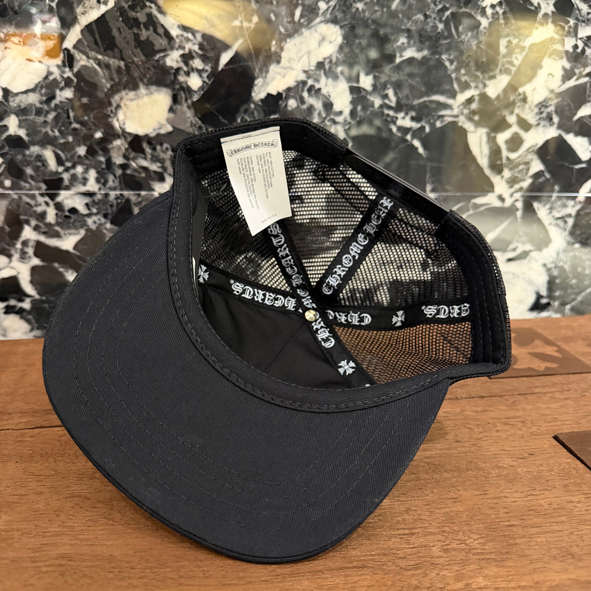 CHROME HEARTS Triple Cross Harako Leather Patch Trucker Cap ONE SIZE (51-61) クロムハーツ トリプルクロス ハラコレザー パッチトラッカーキャップ サイズONE SIZE (51-61)