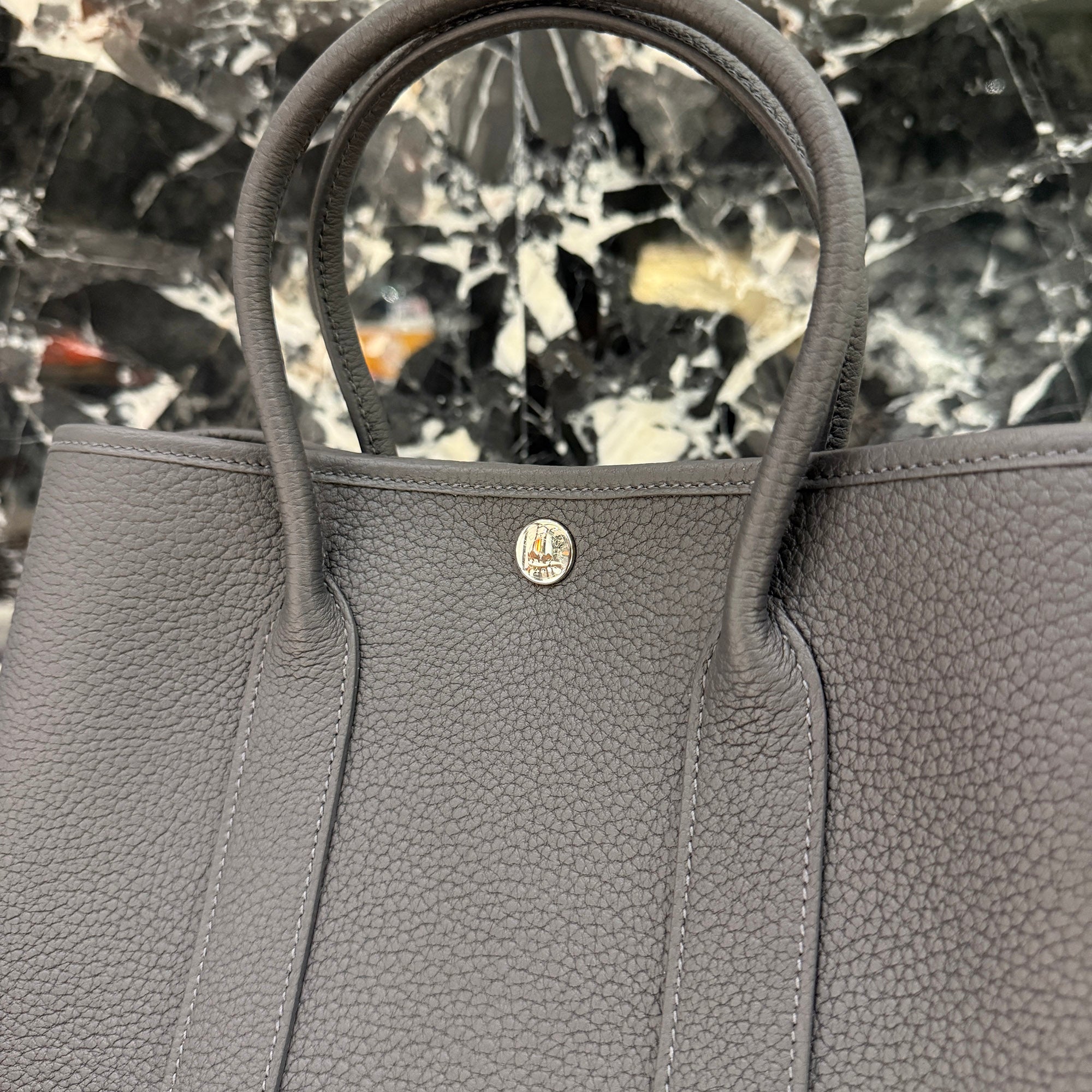 HERMES Garden Party TPM "Ardoise" Hand Bag K刻印 エルメス ガーデンパーティ TPM "アルドワーズ"ハンドバッグ K刻印