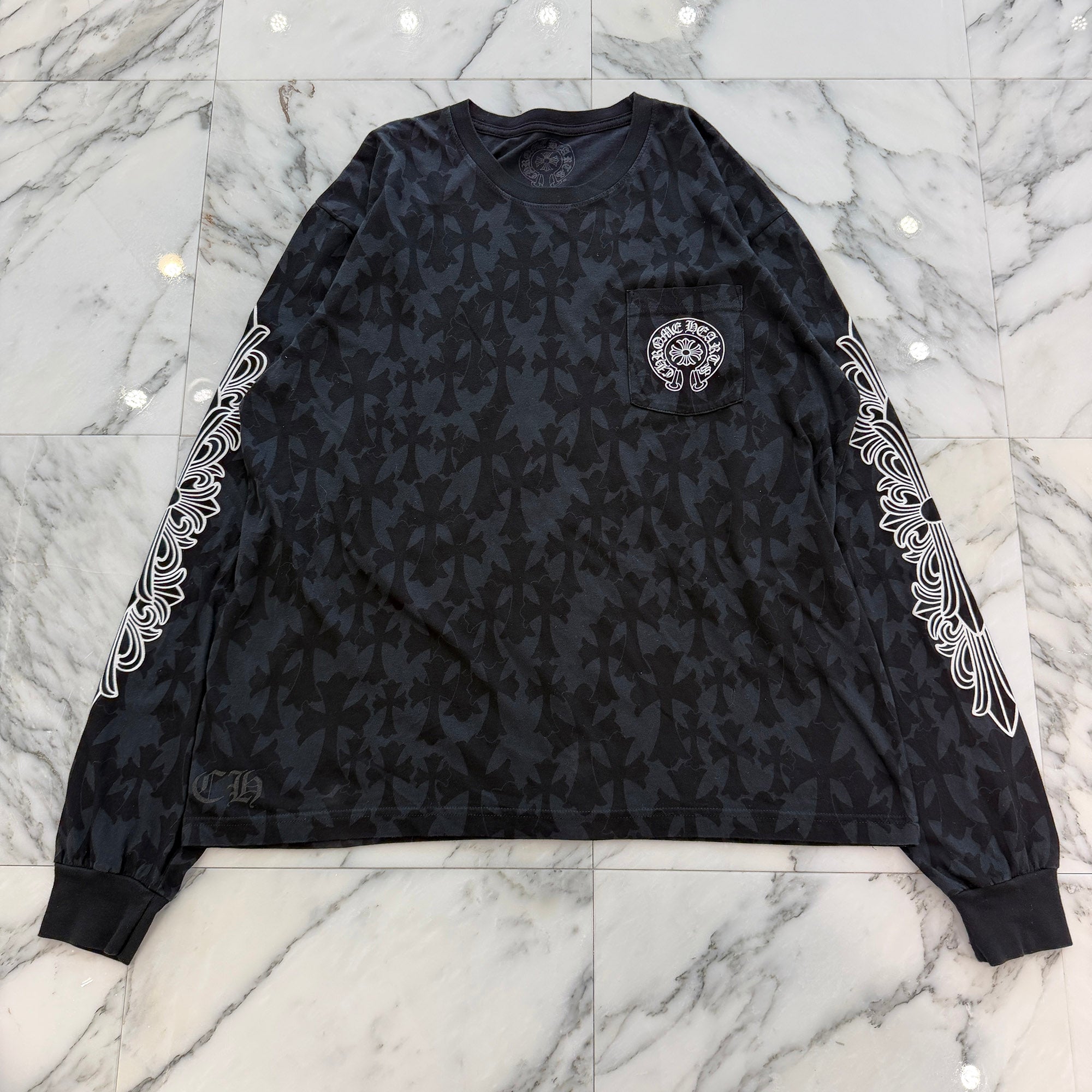 CHROME HEARTS 2024SS Graveyard Cemetery Cross Long Sleeve Tee Size XL クロムハーツ グレイブヤード セメタリークロス ロングスリーブTシャツ サイズXL