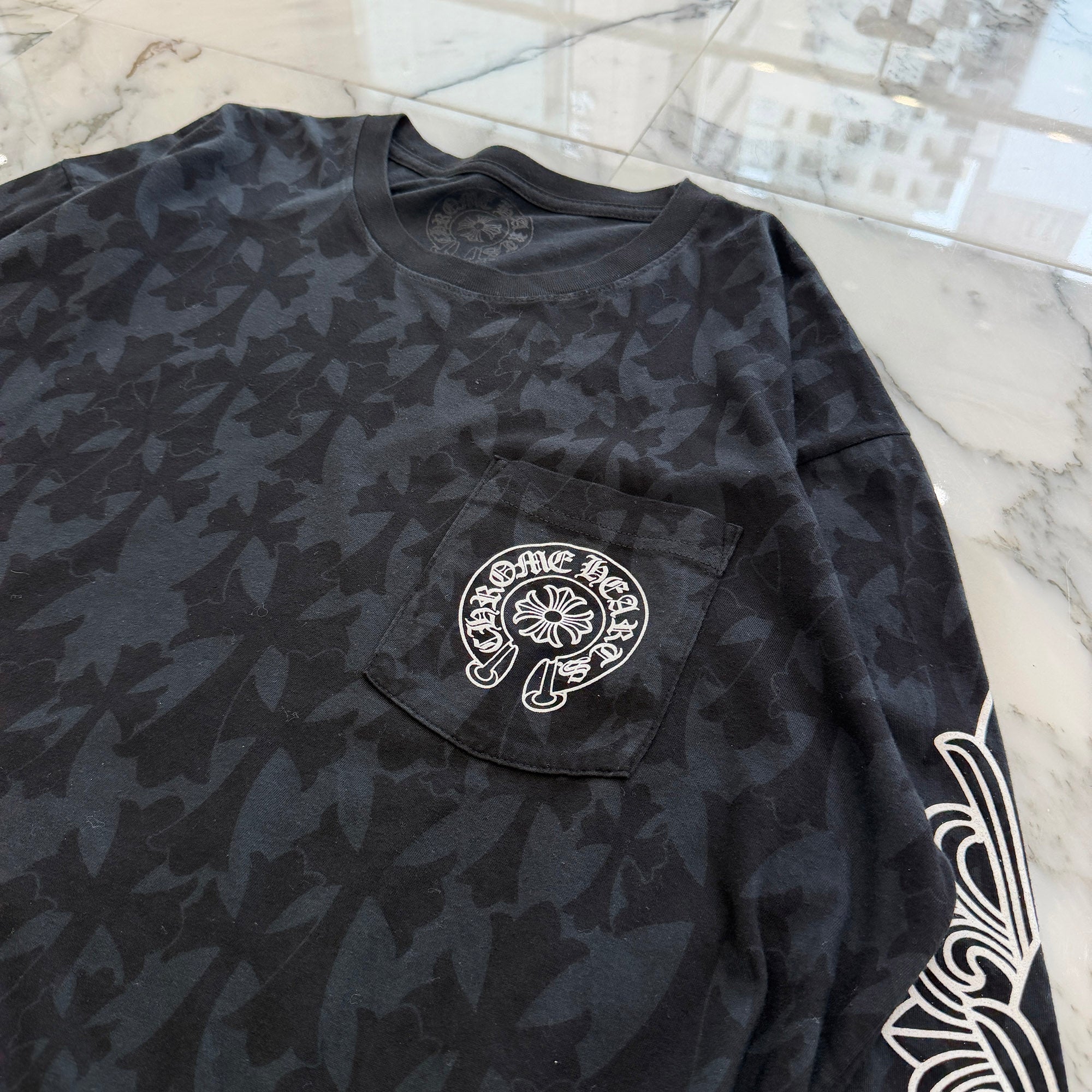 CHROME HEARTS 2024SS Graveyard Cemetery Cross Long Sleeve Tee Size XL クロムハーツ グレイブヤード セメタリークロス ロングスリーブTシャツ サイズXL