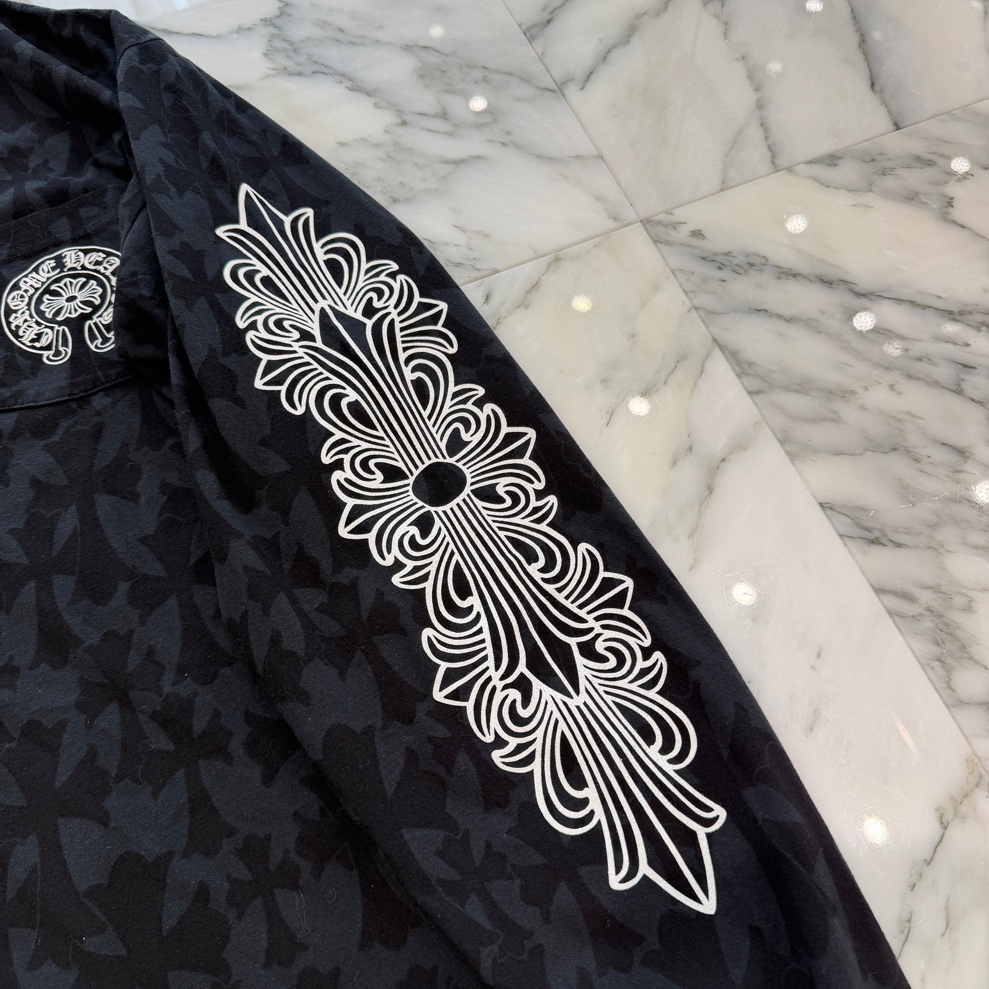CHROME HEARTS 2024SS Graveyard Cemetery Cross Long Sleeve Tee Size XL クロムハーツ グレイブヤード セメタリークロス ロングスリーブTシャツ サイズXL