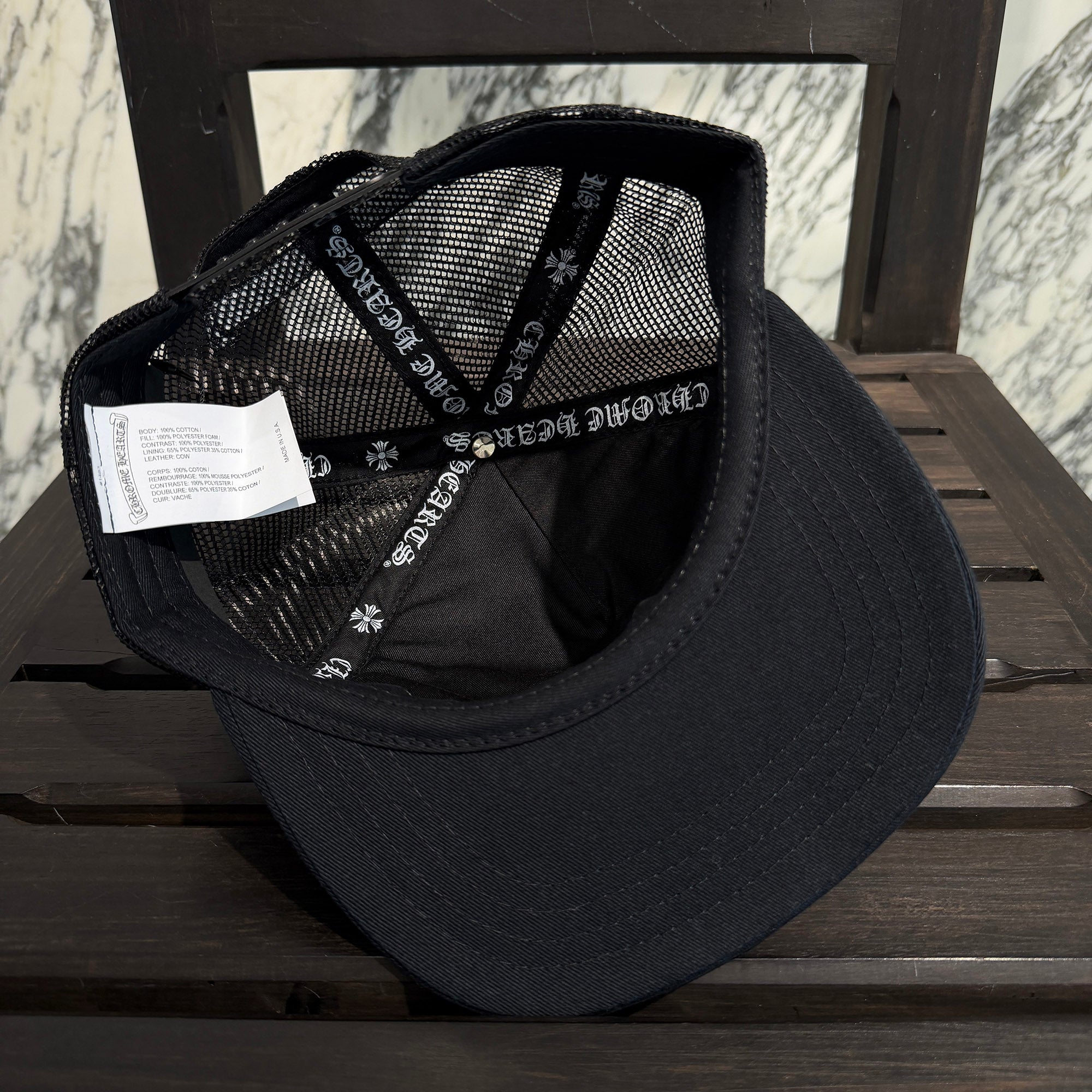 CHROME HEARTS Triple Cross Harako Leather Patch Trucker Cap ONE SIZE (51-61) クロムハーツ トリプルクロス ハラコレザー パッチトラッカーキャップ サイズONE SIZE (51-61)