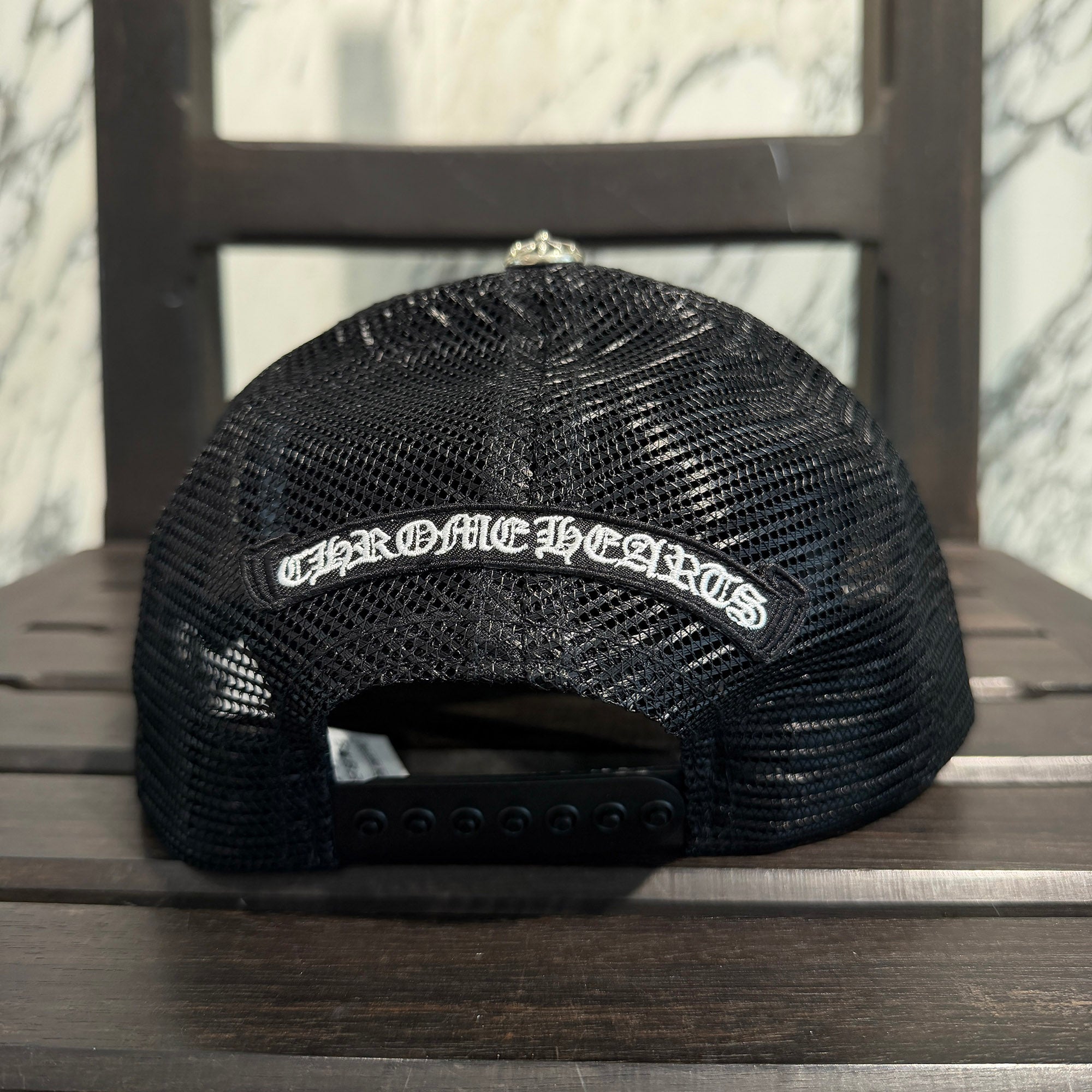 CHROME HEARTS FUCK Leather Patch Trucker Cap Size ONE SIZE (51-61) クロムハーツ ファック レザーパッチ トラッカーキャップ サイズONE SIZE (51-61)