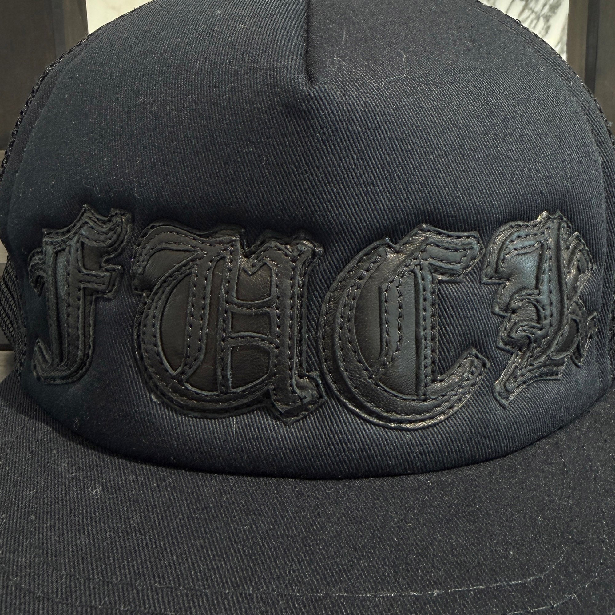 CHROME HEARTS FUCK Leather Patch Trucker Cap Size ONE SIZE (51-61) クロムハーツ ファック レザーパッチ トラッカーキャップ サイズONE SIZE (51-61)