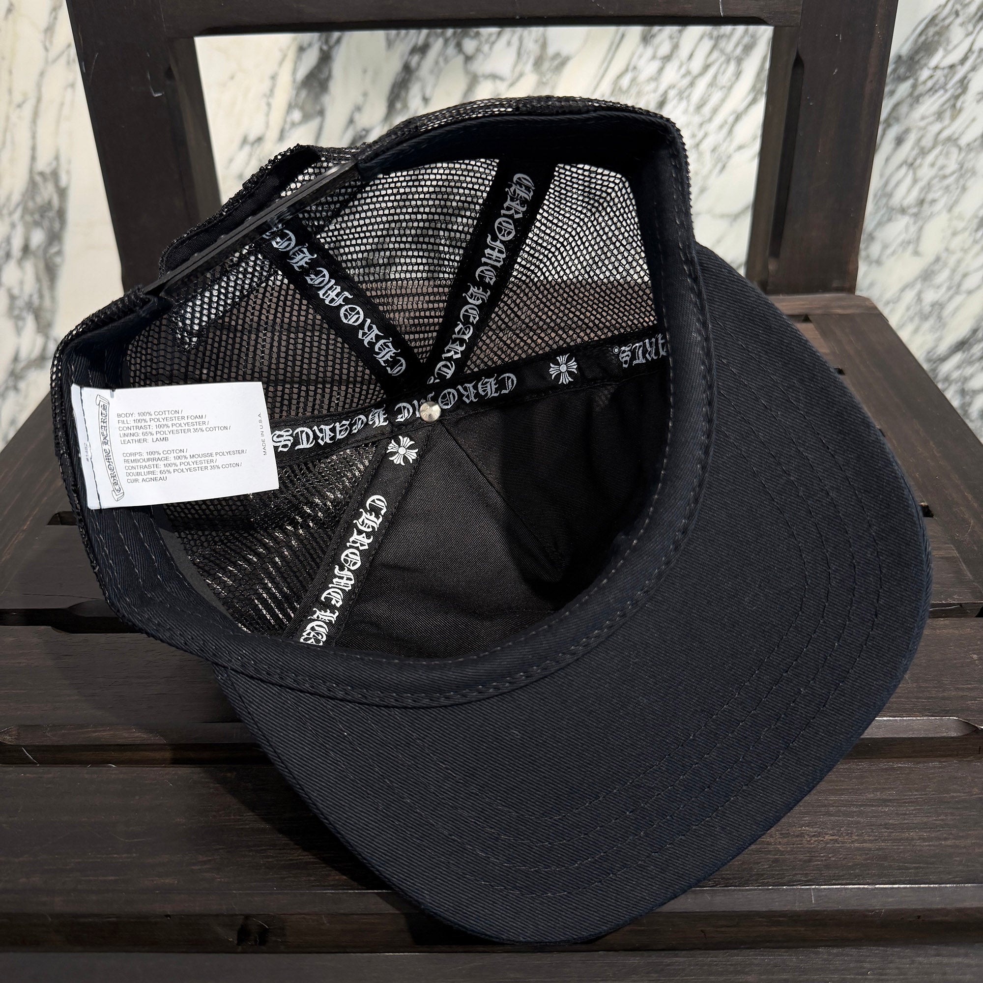 CHROME HEARTS FUCK Leather Patch Trucker Cap Size ONE SIZE (51-61) クロムハーツ ファック レザーパッチ トラッカーキャップ サイズONE SIZE (51-61)