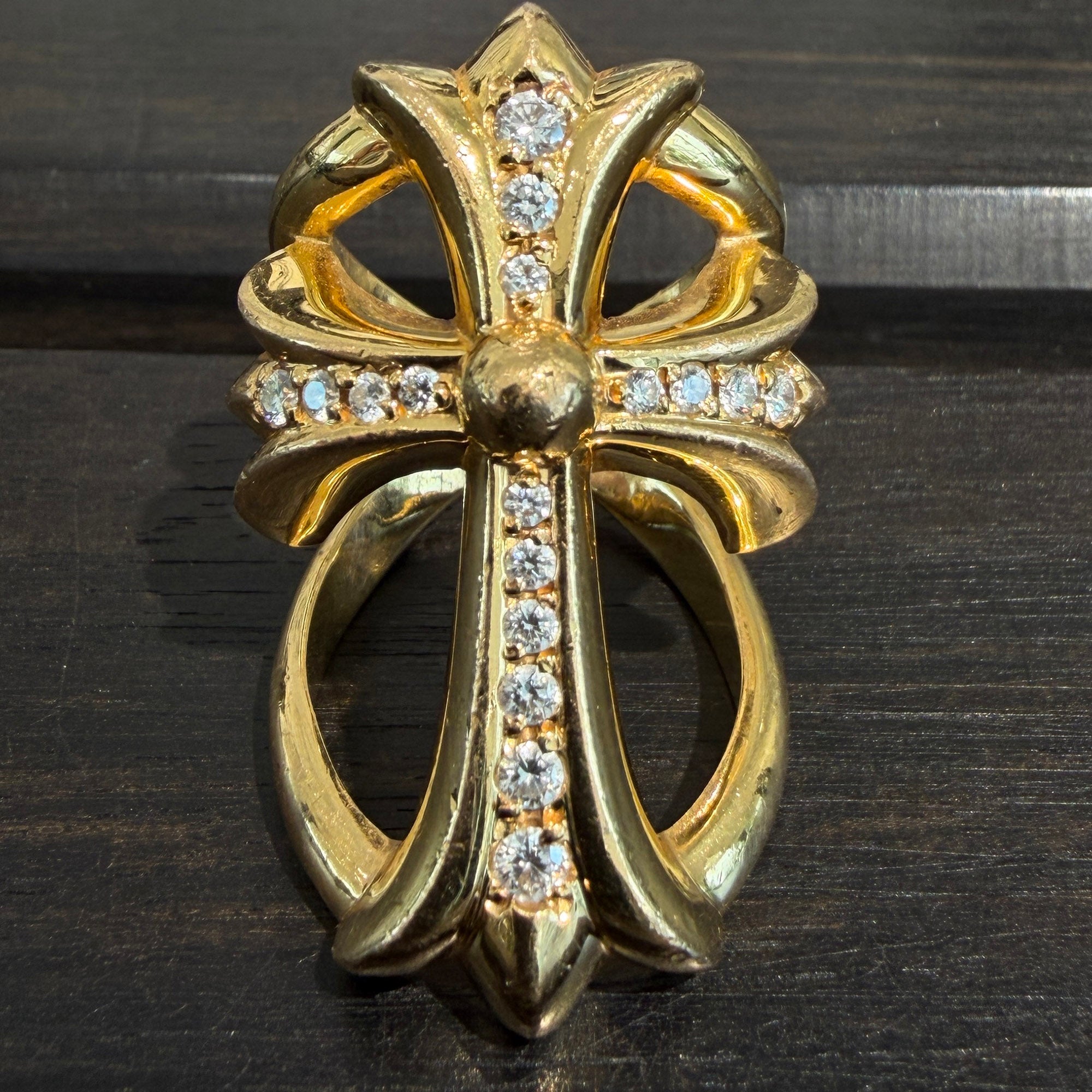 CHROME HEARTS 22K Infinity CRS Pave Diamond Ring Size 13.5号 クロムハーツ 22K インフィニティークロス パヴェダイヤモンド リング サイズ13.5号