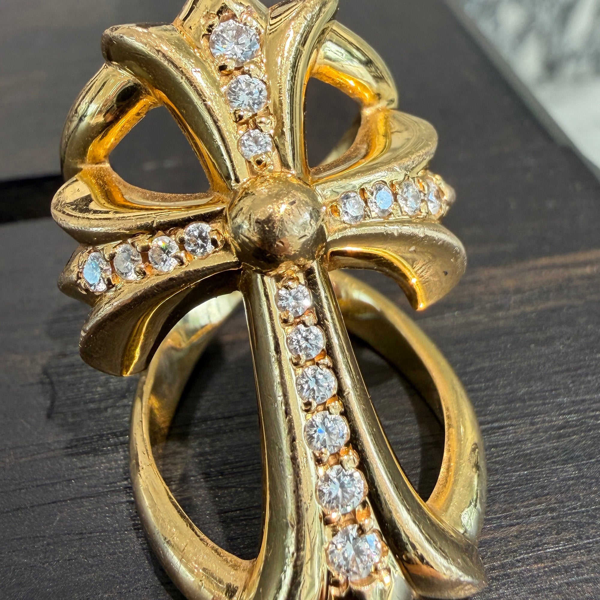CHROME HEARTS 22K Infinity CRS Pave Diamond Ring Size 13.5号 クロムハーツ 22K インフィニティークロス パヴェダイヤモンド リング サイズ13.5号