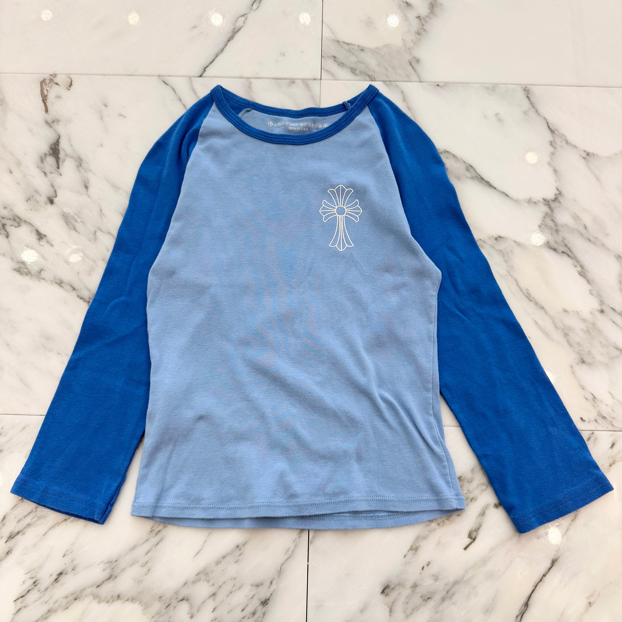 CHROME HEARTS Cemetery Cross Print Raglan Long Sleeve Tee Size M クロムハーツ セメタリークロス プリント ラグランロングスリーブTシャツ サイズM