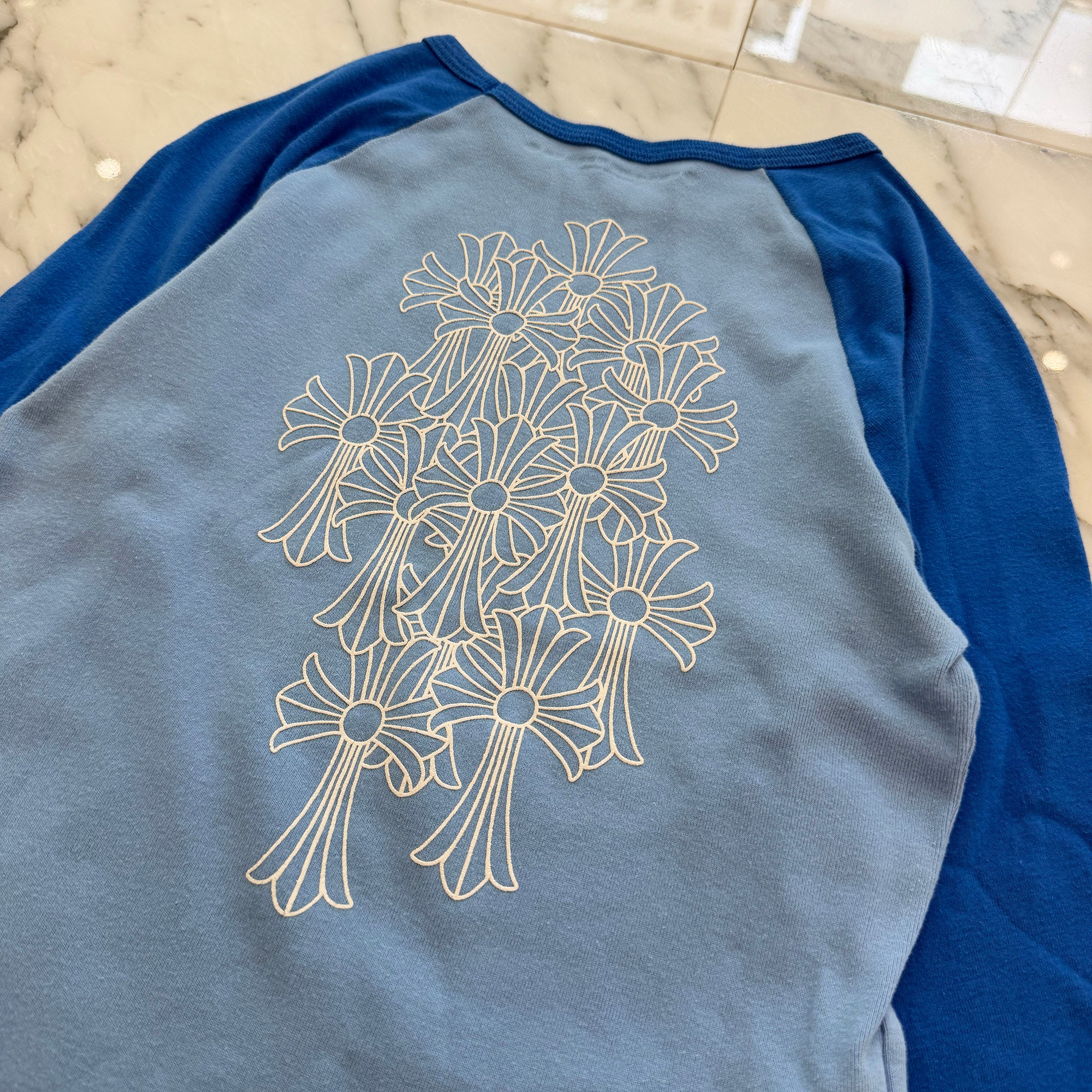 CHROME HEARTS Cemetery Cross Print Raglan Long Sleeve Tee Size M クロムハーツ セメタリークロス プリント ラグランロングスリーブTシャツ サイズM