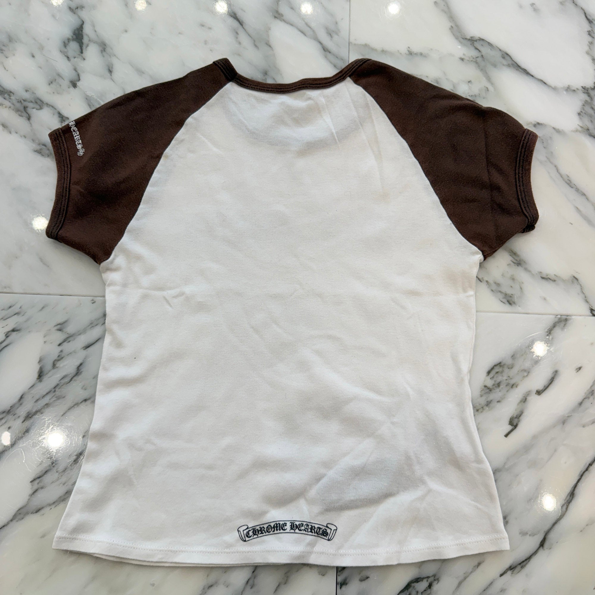CHROME HEARTS Floral Cross Viny Heart Print Raglan Tee Size L クロムハーツ フローラルクロス ヴィニーハートプリント ラグランTシャツ サイズL