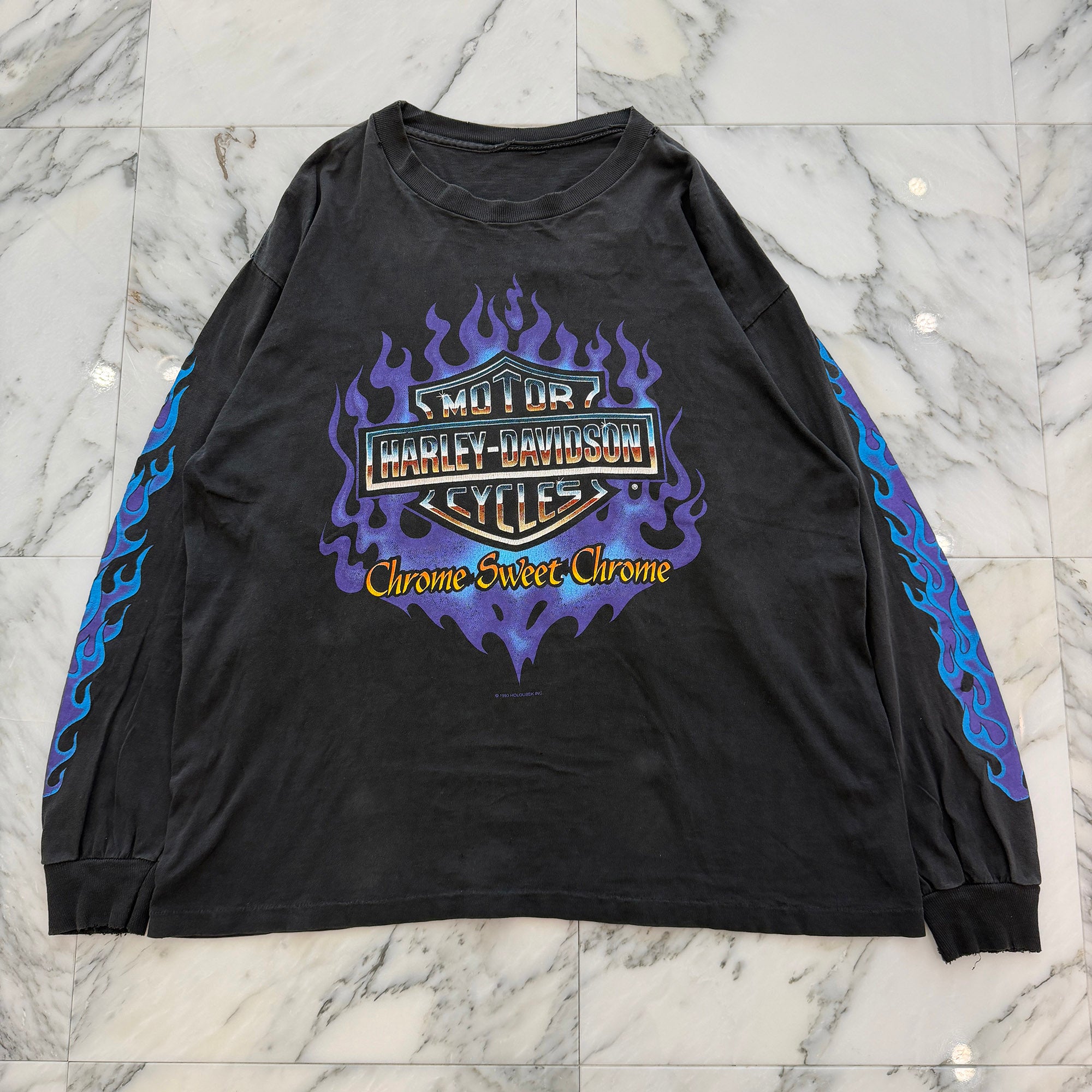 Vintage 90's Harley-Davidson "Chrome Sweet Chrome" Long Sleeve Tee ヴィンテージ 90's ハーレー・ダビットソン "クローム スウィート クローム" ロングスリーブTシャツ