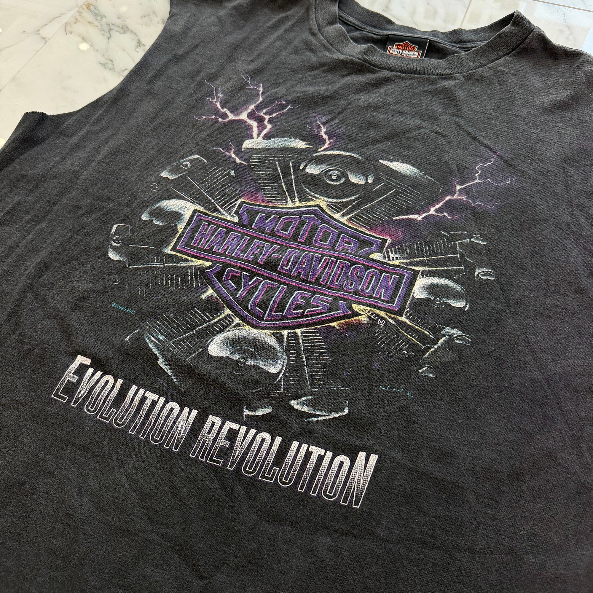 Vintage 90's Harley-Davidson "Evolution Revolution" Sleeveless Tee Size XL ヴィンテージ 90's ハーレー ダビッドソン "エボリューション・レボリューション" ノースリーブTシャツ サイズXL