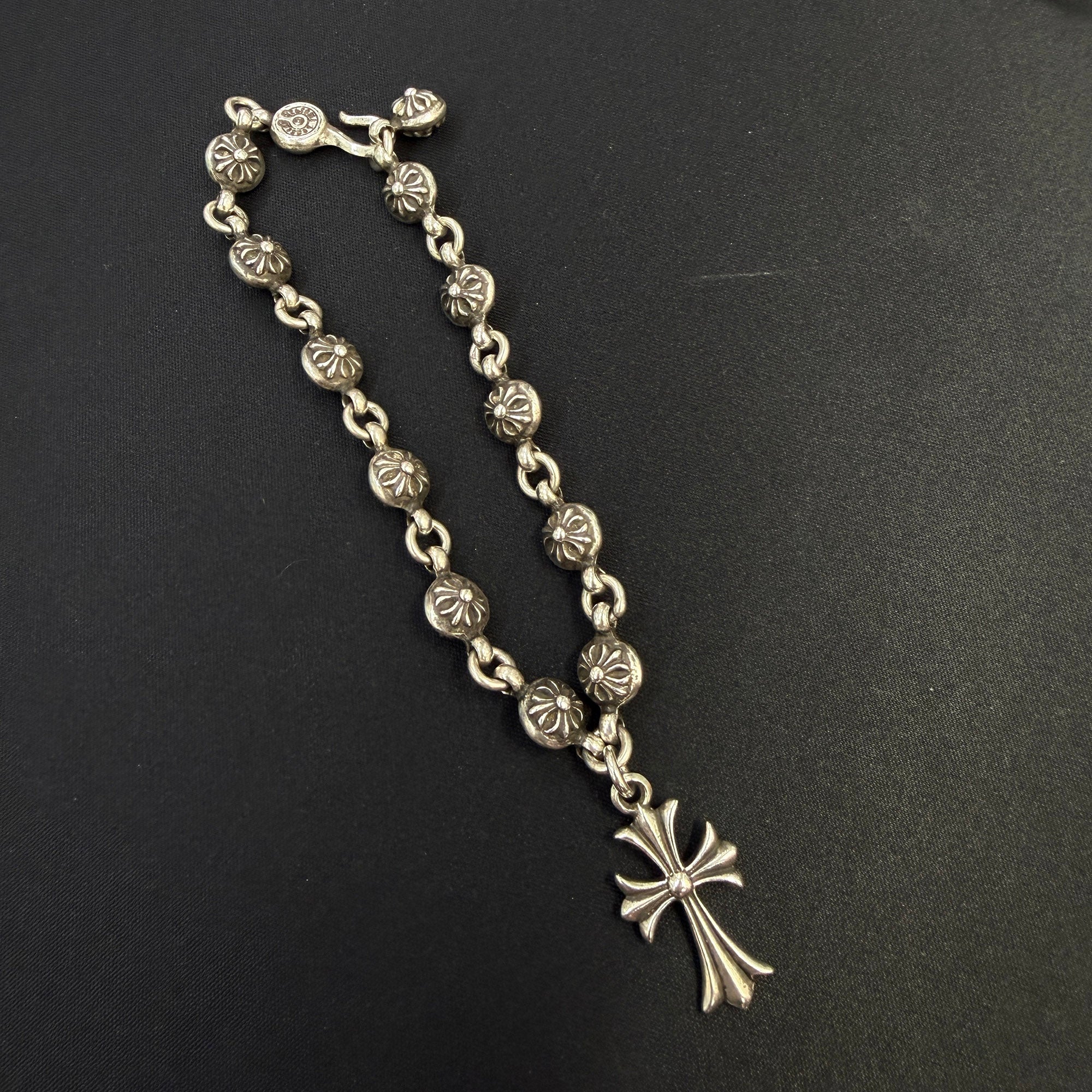 CHROME HEARTS Tiny CH Cross Cross Ball Bracelet クロムハーツ タイニーCHクロス クロスボール ブレスレット