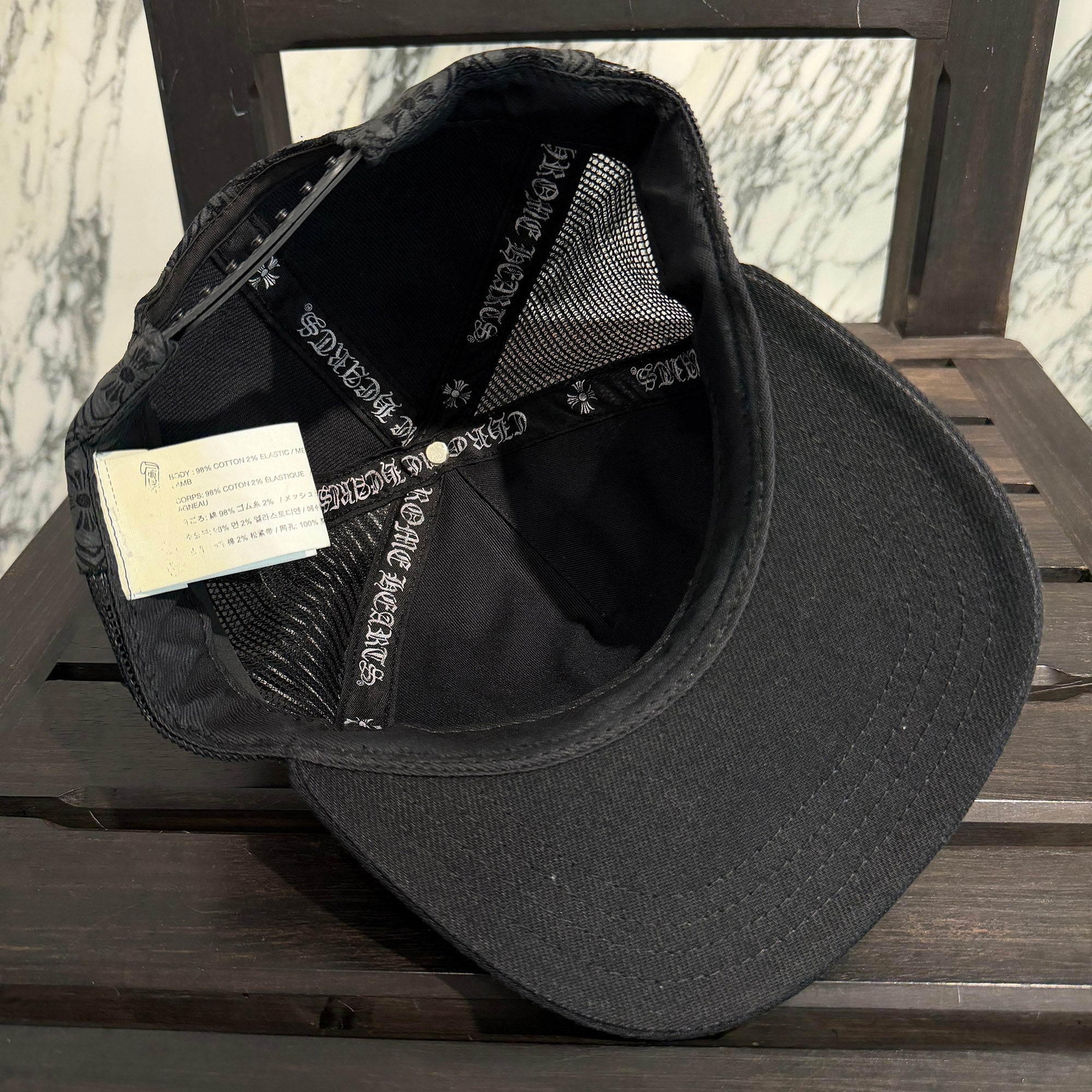 CHROME HEARTS Triple Cross Leather Patch CH Plus Trucker Cap Size ONE SIZE (53-60) クロムハーツ トリプルクロス レザーパッチ CHプラス トラッカーキャップ サイズONE SIZE (53-60)