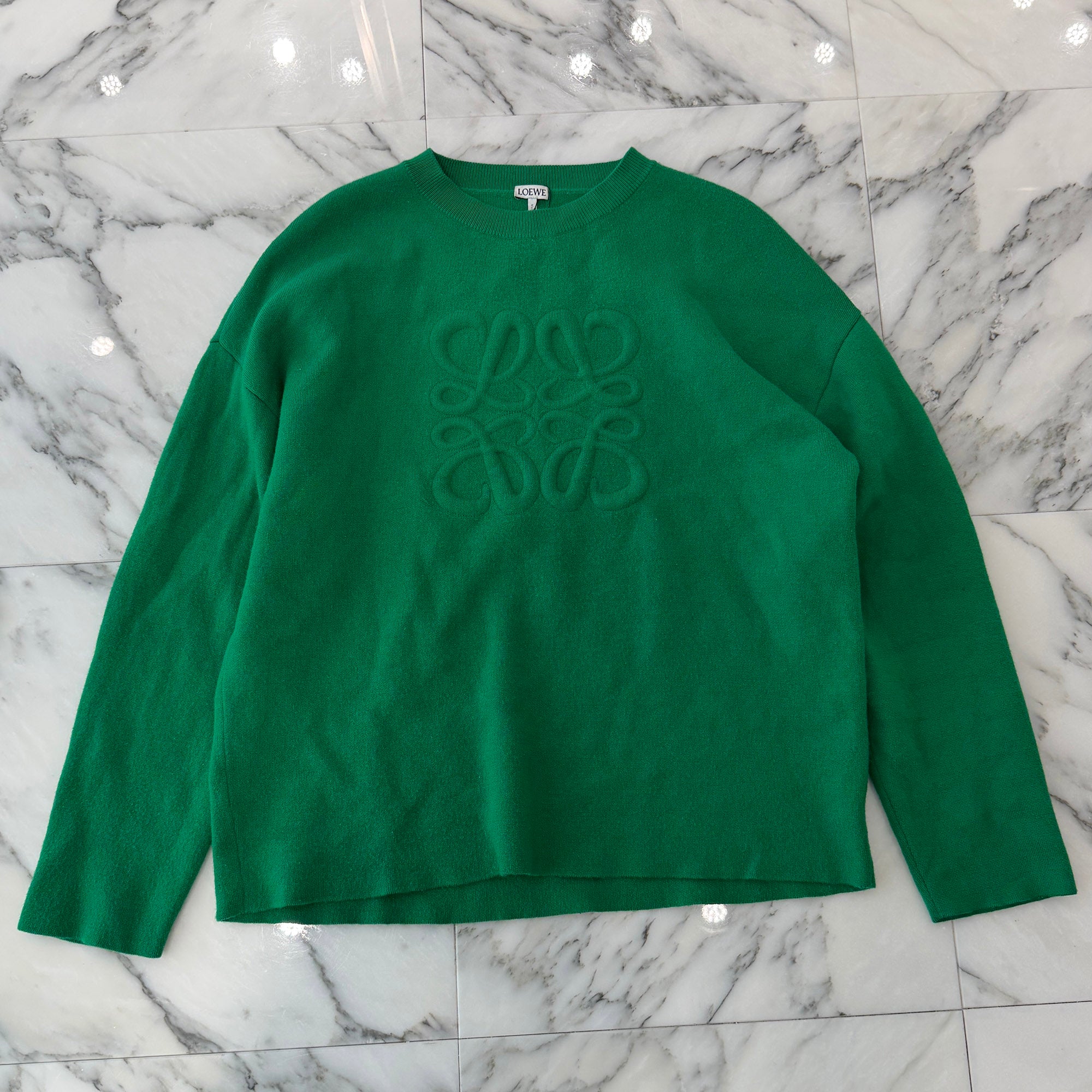 LOEWE 2022AW Anagram Logo Debossed Wool Sweater H526Y14KEE Size M ロエベ アナグラムロゴ デボス加工 ウール セーター サイズM